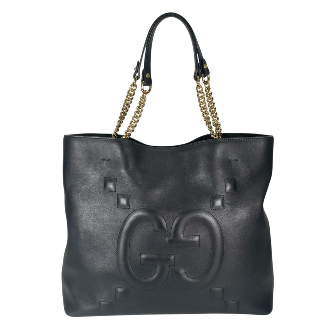 GUCCI GG Embossed Tote Bag 453561 Leather Black Women's: --- Catalog ---Category: SizeSize (HxWxD): 30cm x 35cm x 12cm / 11.81'' x 13.77'' x 4.72''Category: DesignType: Tote bagColor: BlackGender: WomenMaterial: Leather Hardware Color: GoldCategory: General