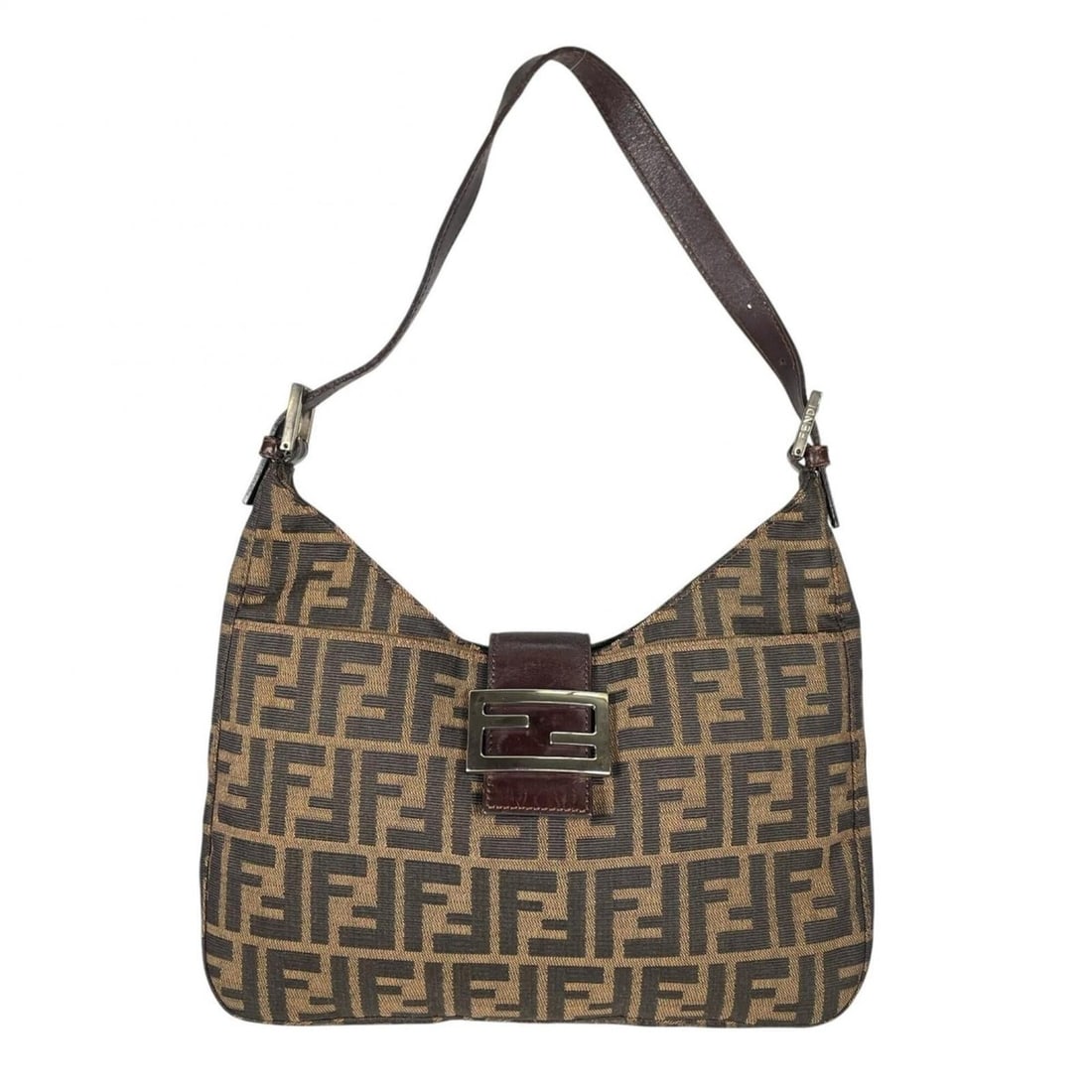 FENDI Zucca Hobo Shoulder Bag, Canvas, Brown, Women's: --- Catalog ---Category: SizeSize (HxWxD): 25cm x 29cm x 4cm / 9.84'' x 11.41'' x 1.57''Category: DesignType: Shoulder bagColor: BrownGender: WomenMaterial: Canvas Hardware Color: SilverCategory: Gene