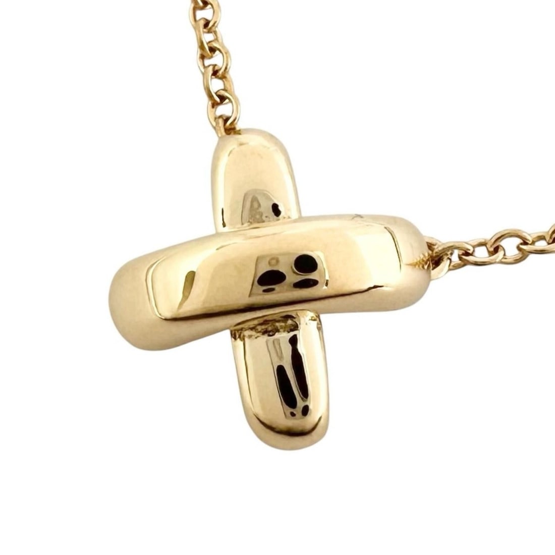 TIFFANY & Co. Necklace, 750 K18 Gold, Women's Cross: --- Catalog ---Category: SizePendant Size: 7mm x 7mm / 0.27'' x 0.27''Neck Circumference: 41.5 cm / 16.33''Category: DesignColor: GoldGender: WomenMaterial: Gold (18K)Necklace Type: NecklaceCategory: 