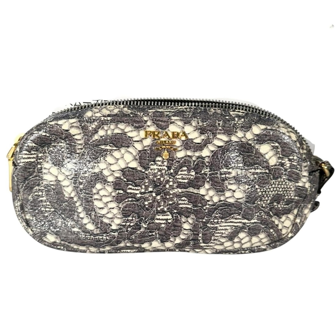 PRADA Prada Pouch Nylon Gray Women's Botanical Print: --- Catalog ---Category: SizeSize (HxWxD): 10cm x 20cm x 4cm / 3.93'' x 7.87'' x 1.57''Category: DesignType: PouchColor: GrayGender: WomenMaterial: Nylon Category: GeneralBrand: PradaCountry of Origin