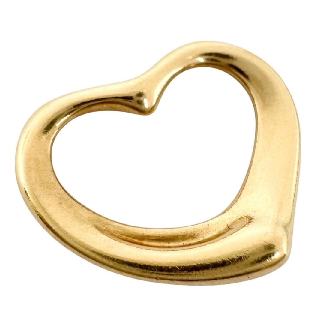 TIFFANY & Co. Elsa Peretti Open Heart Pendant Top, 750 Gold, Women's: --- Catalog ---Category: SizePendant Size: 12mm x 15mm / 0.47'' x 0.59''Category: DesignColor: GoldGender: WomenMaterial: Gold (18K)Necklace Type: PendantCategory: GeneralBrand: TiffanyCountry of Orig