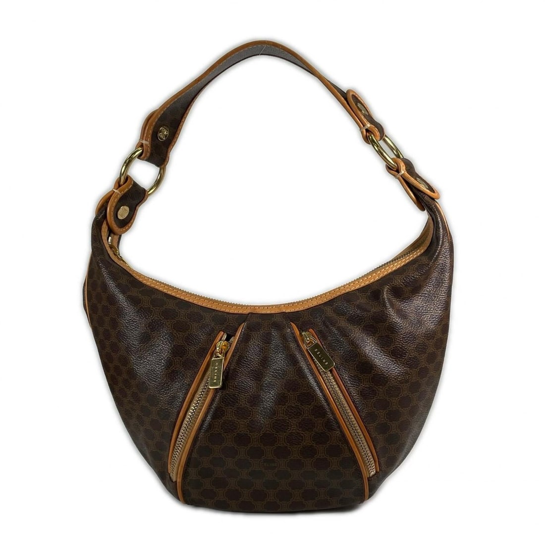 CELINE Macadam Shoulder Bag, Leather, Brown, Women's (1 of 19)