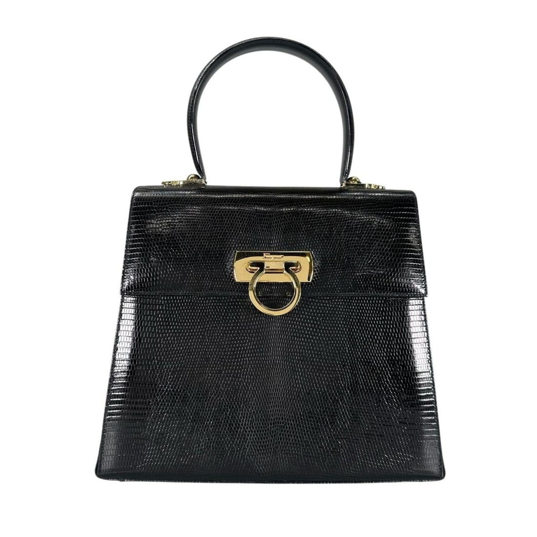 Salvatore Ferragamo handbag, leather, black, women's, 2-way shoulder bag (1 of 12)