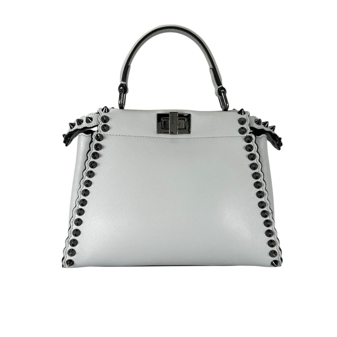FENDI Peekaboo Handbag, Leather, Blue, Women's: --- Catalog ---Category: SizeSize (HxWxD): 18cm x 24cm x 11cm / 7.08'' x 9.44'' x 4.33''Category: DesignType: HandbagColor: BlueGender: WomenMaterial: Leather Category: GeneralBrand: FendiCountry of