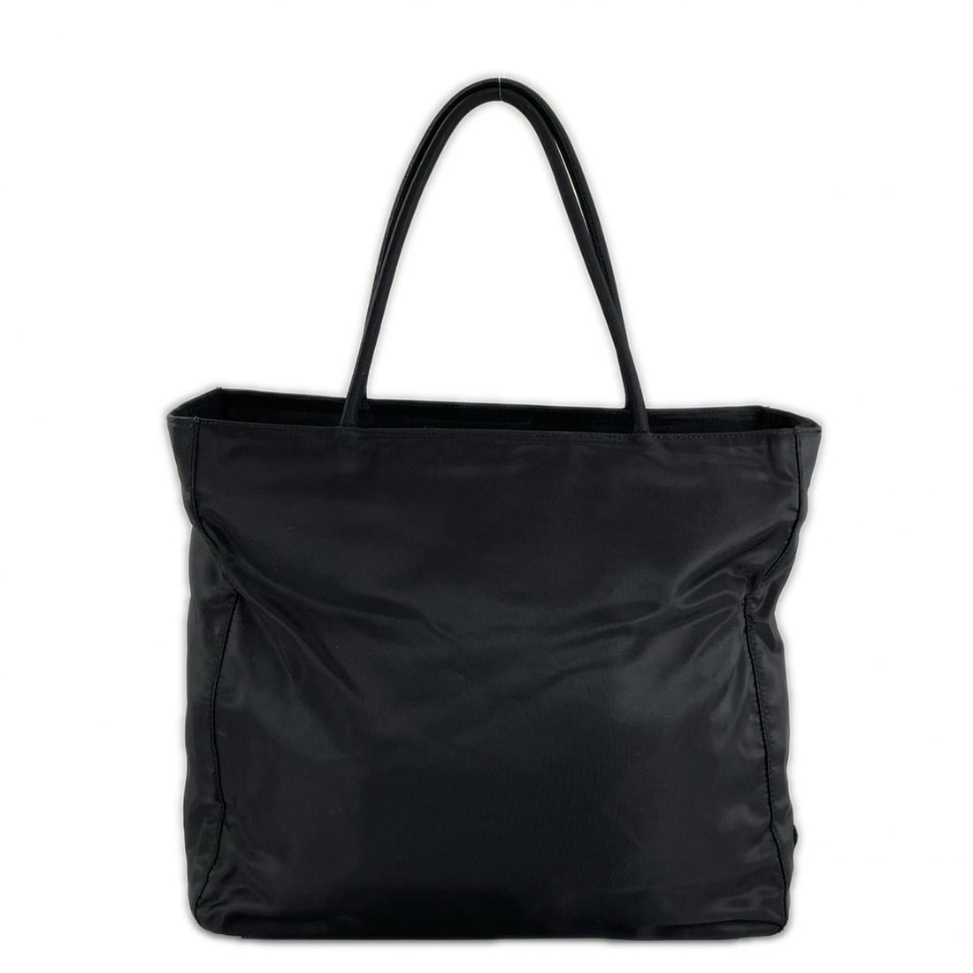 PRADA Triangle Logo Tote Bag, Nylon, Black, Women's: --- Catalog ---Category: SizeSize (HxWxD): 26cm x 30cm x 8cm / 10.23'' x 11.81'' x 3.14''Category: DesignType: Tote bagColor: BlackGender: WomenMaterial: Nylon Category: GeneralBrand: PradaCountry of
