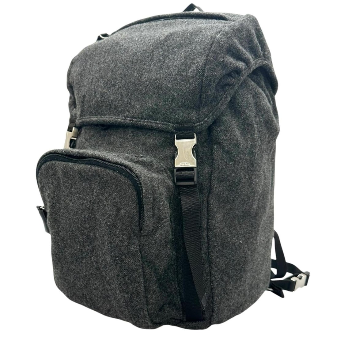 PRADA V135 Backpack/Daypack, Wool, Gray, Men's/Women's - 2