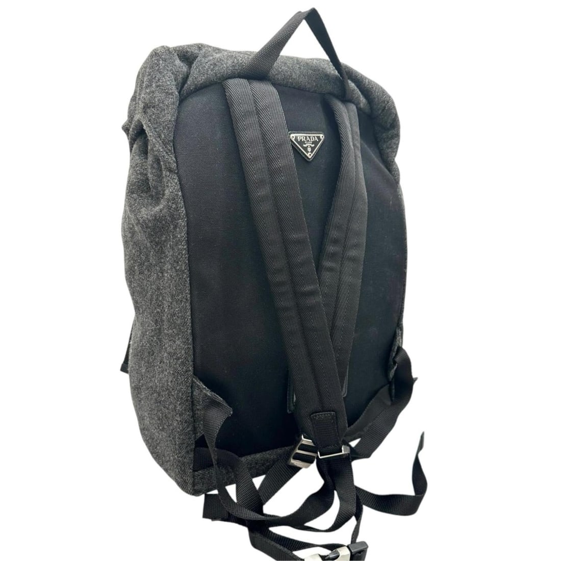 PRADA V135 Backpack/Daypack, Wool, Gray, Men's/Women's - 3
