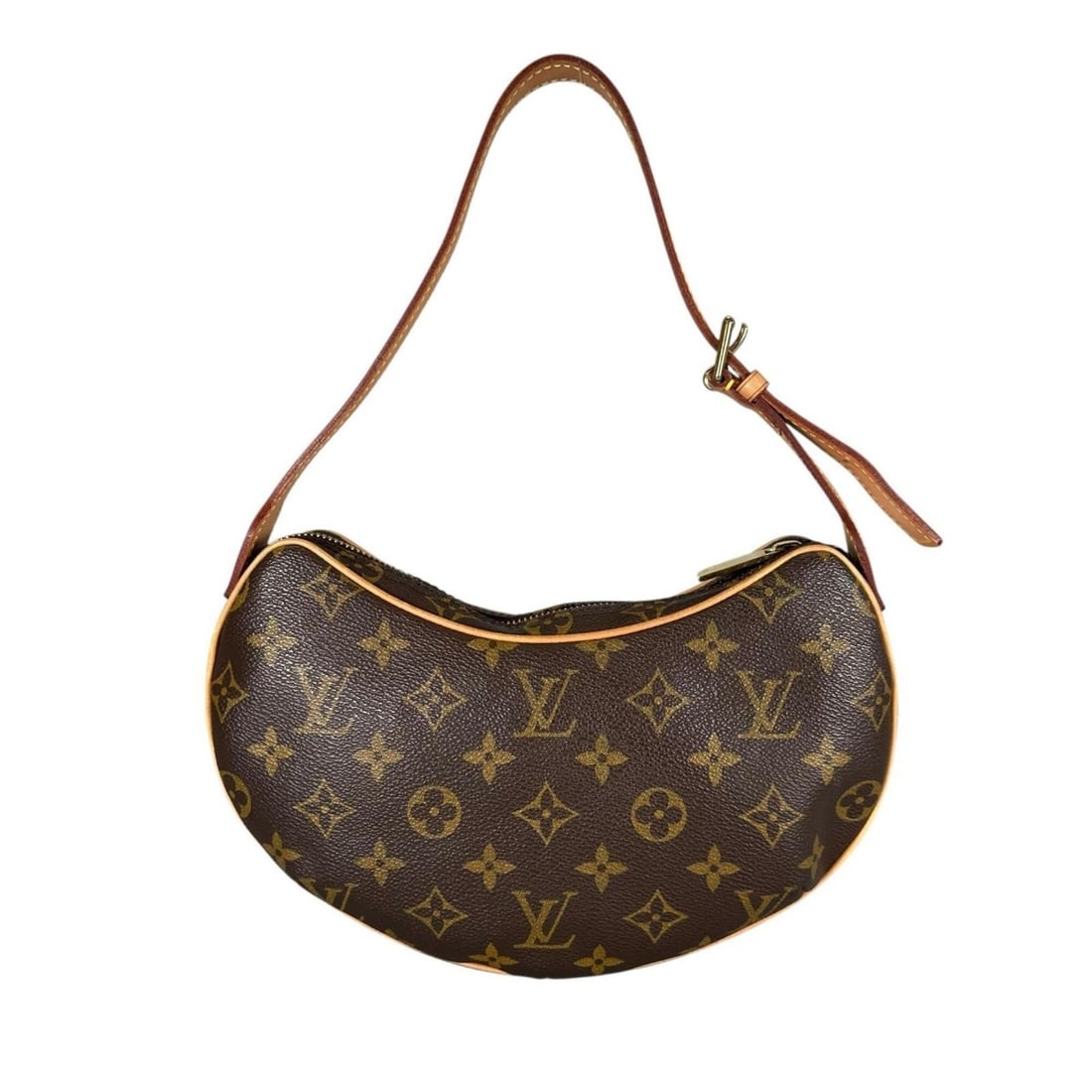 LOUIS VUITTON Croissant PM Handbag, Monogram Canvas, Brown, Women's (1 of 15)