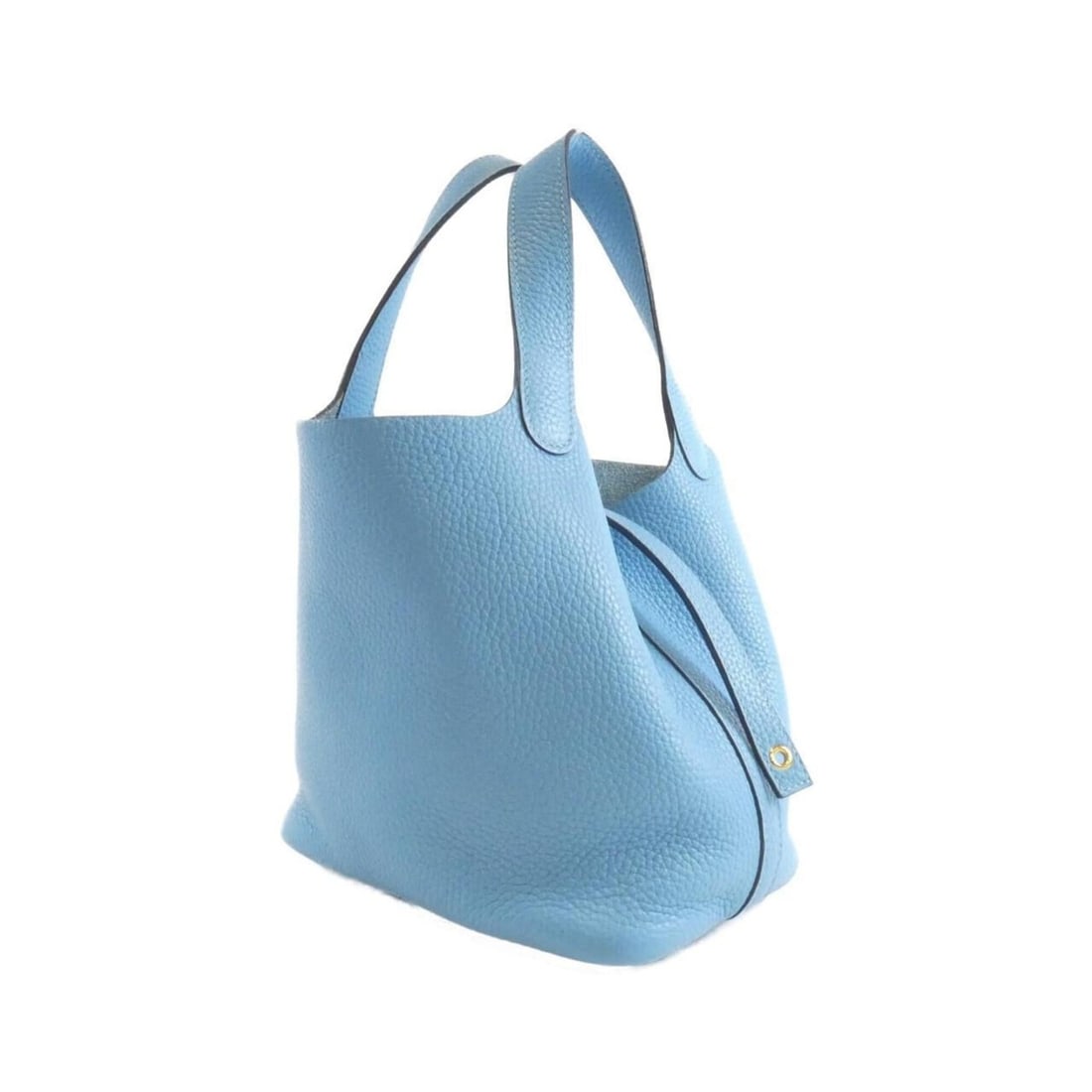 Hermes Picotin Lock PM 056289CC Handbag: --- Catalog ---Category: SizeSize (HxWxD): 19cm x 18cm x 13.5cm / 7.48'' x 7.08'' x 5.31''Category: DesignType: HandbagColor: BlueGender: WomenMaterial: Taurillon clemence leather Hardware Color: Gold