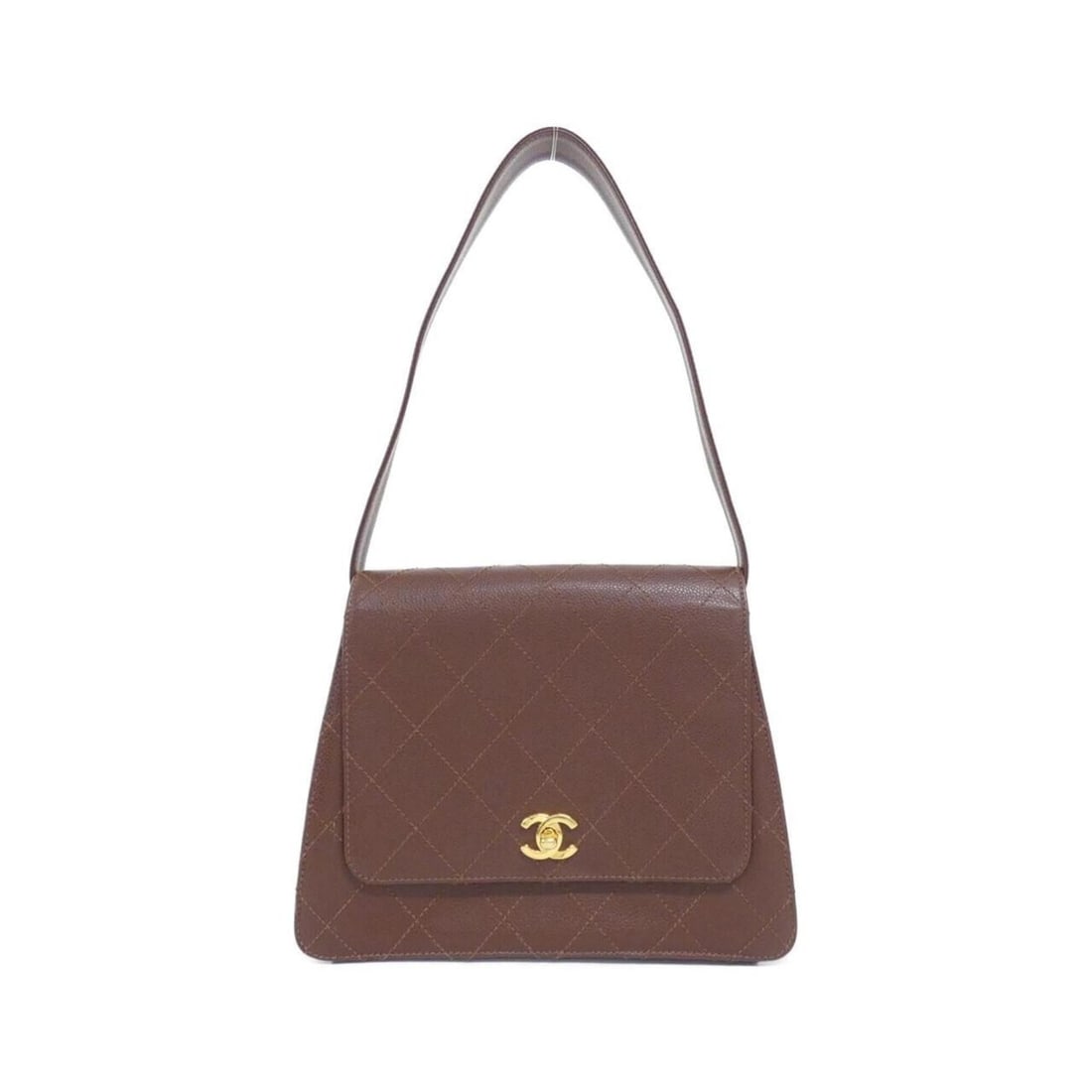 Chanel 08874 Shoulder Bag: --- Catalog ---Category: SizeSize (HxWxD): 20cm x 26cm x 9cm / 7.87'' x 10.23'' x 3.54''Category: DesignType: Shoulder bagColor: Dark brownGender: WomenMaterial: Grained Calfskin Hardware Color: GoldC