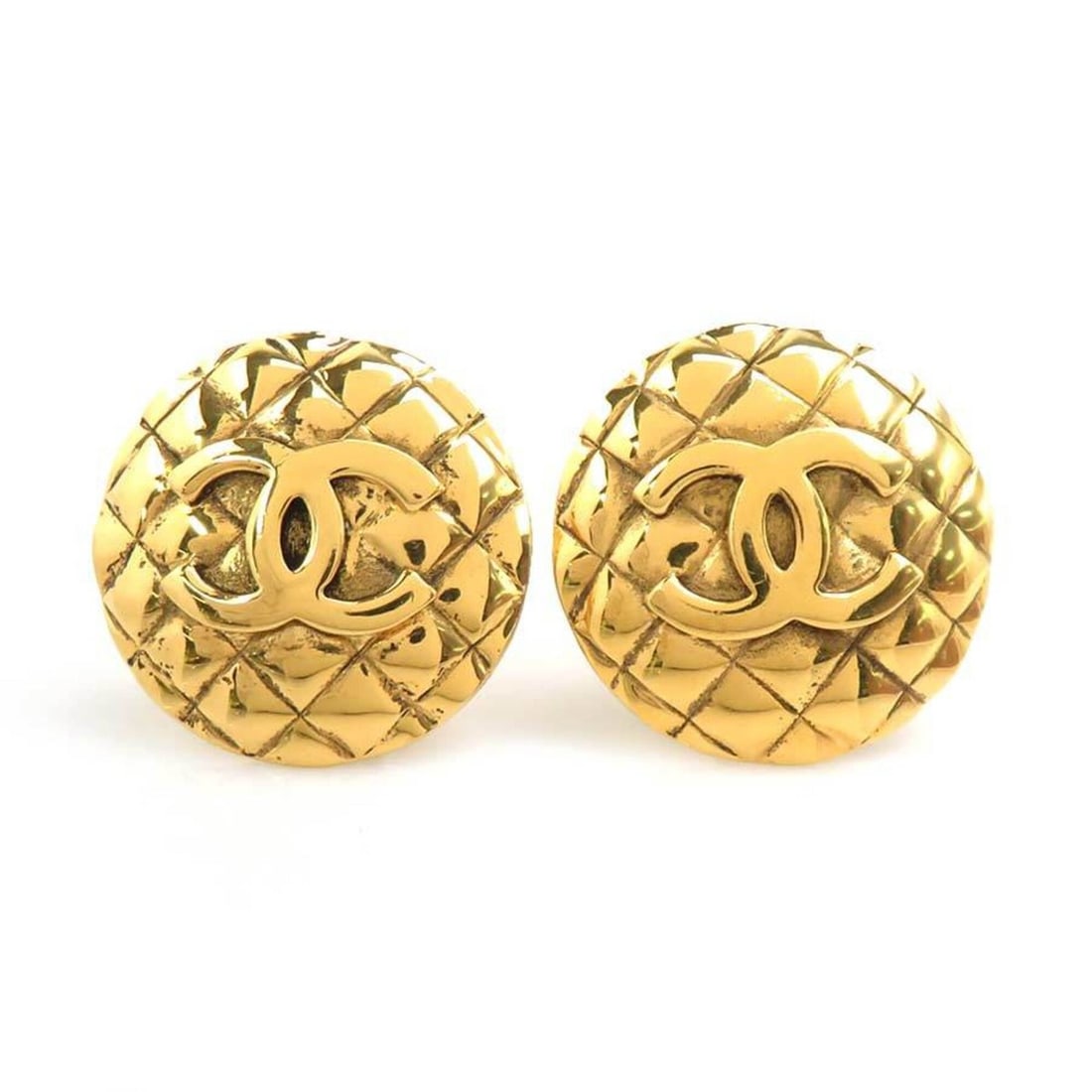 Chanel earrings, Coco Mark design, metal, gold, women's, e61930a (1 of 13)