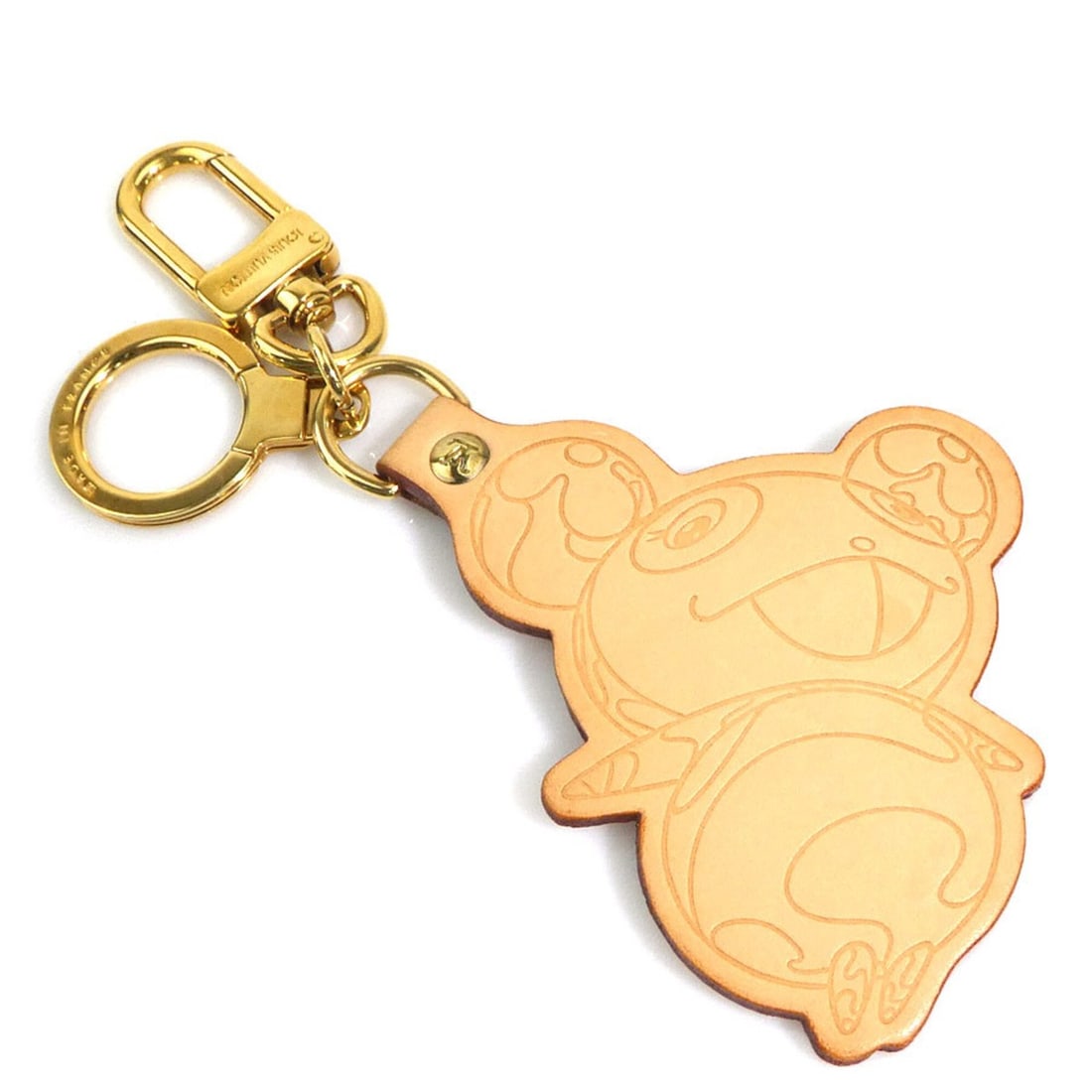 Louis Vuitton LOUIS VUITTON Charm Keyring Porte Clés Panda Leather Metal Beige Gold Women's M62637: --- Catalog ---Category: SizeSize (HxWxD): 15cm x 6.3cm / 5.9'' x 2.48''Category: DesignType: KeyringColor: Beige, GoldGender: WomenMaterial: Leather, MetalCategory: GeneralBrand: Louis VuittonCountry
