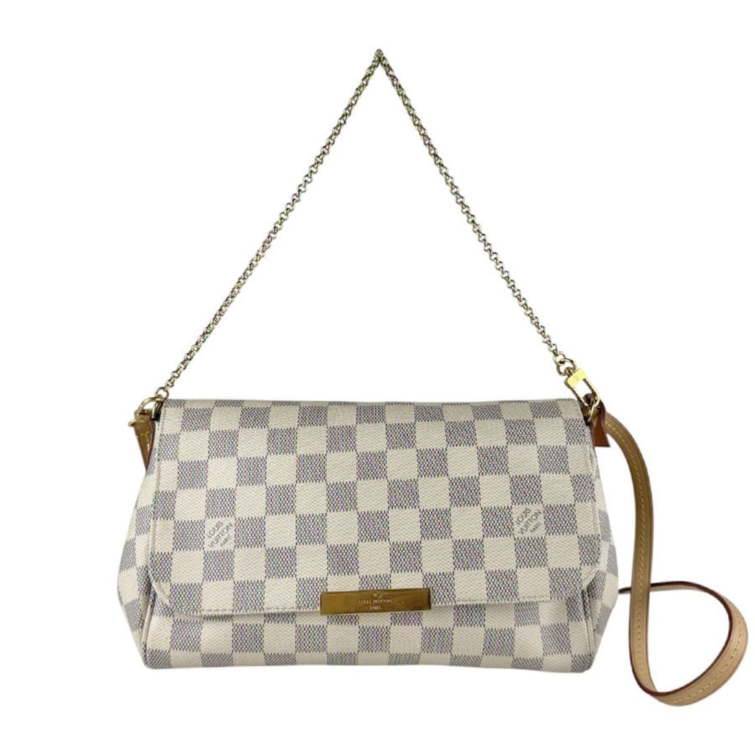 Louis Vuitton LOUIS VUITTON Shoulder Bag 2-Way Handbag Damier Azur Favorite MM Canvas Gold Women's: --- Catalog ---Category: SizeSize (HxWxD): 16cm x 24cm x 4cm / 6.29'' x 9.44'' x 1.57''Category: DesignType: Handbag, Shoulder bagColor: Damier AzurGender: WomenMaterial: Damier Azur Category: General