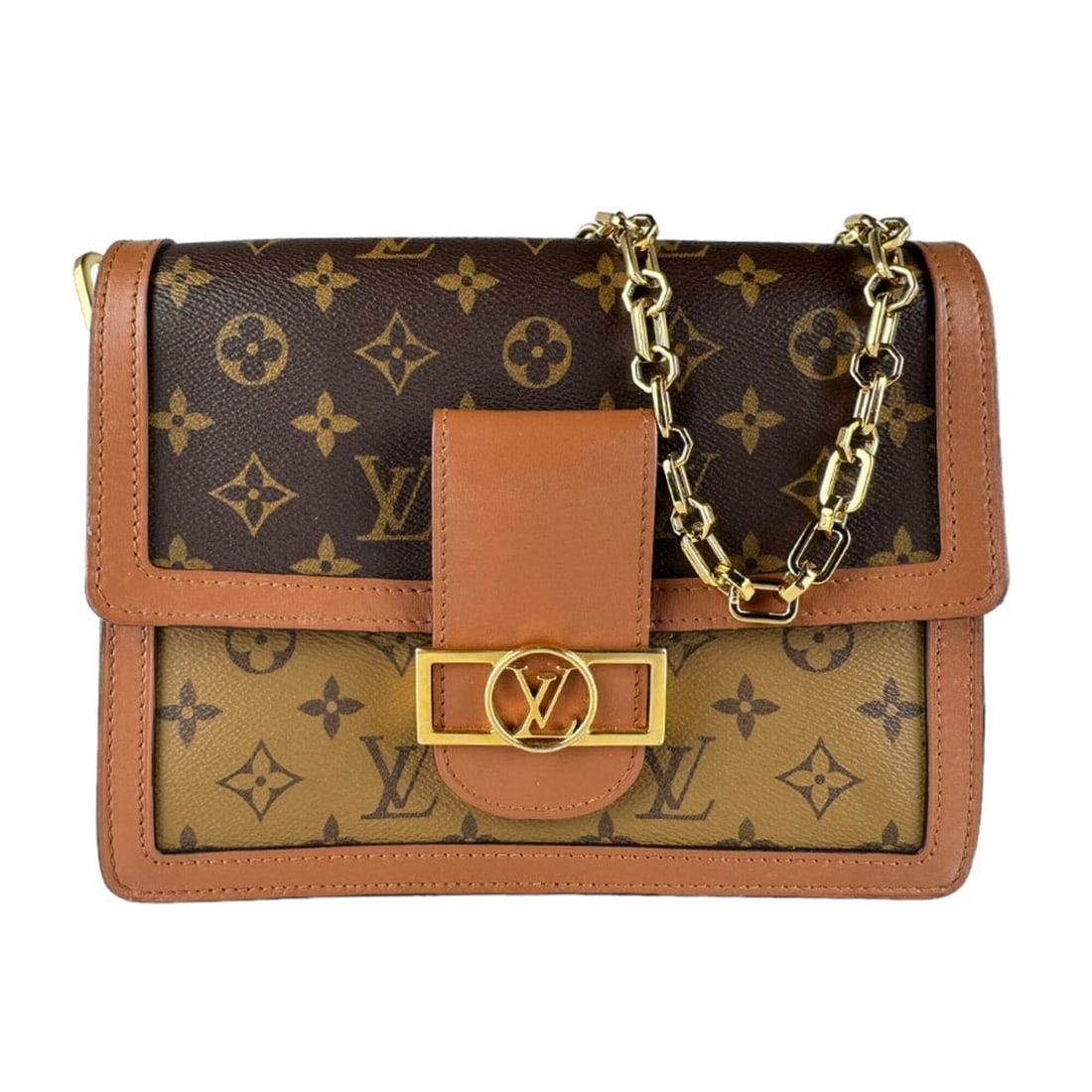 Louis Vuitton LOUIS VUITTON Shoulder Bag Monogram Reverse Dauphine MM Brown Women's M45958 z9760 (1 of 14)