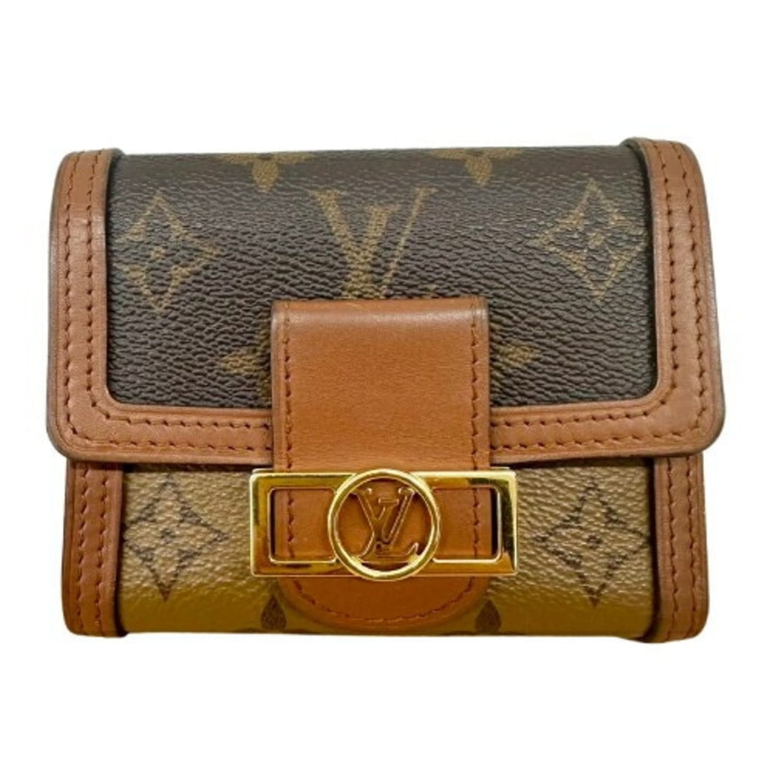 Louis Vuitton Monogram Reverse Portefeuille Dauphine M68725 Compact Tri-fold Wallet for Women: --- Catalog ---Category: SizeSize (HxWxD): 9.5cm x 12cm x 2.5cm / 3.74'' x 4.72'' x 0.98''Category: DesignType: Wallet (tri-fold)Color: BrownGender: WomenMaterial: Leather Category: GeneralLine: