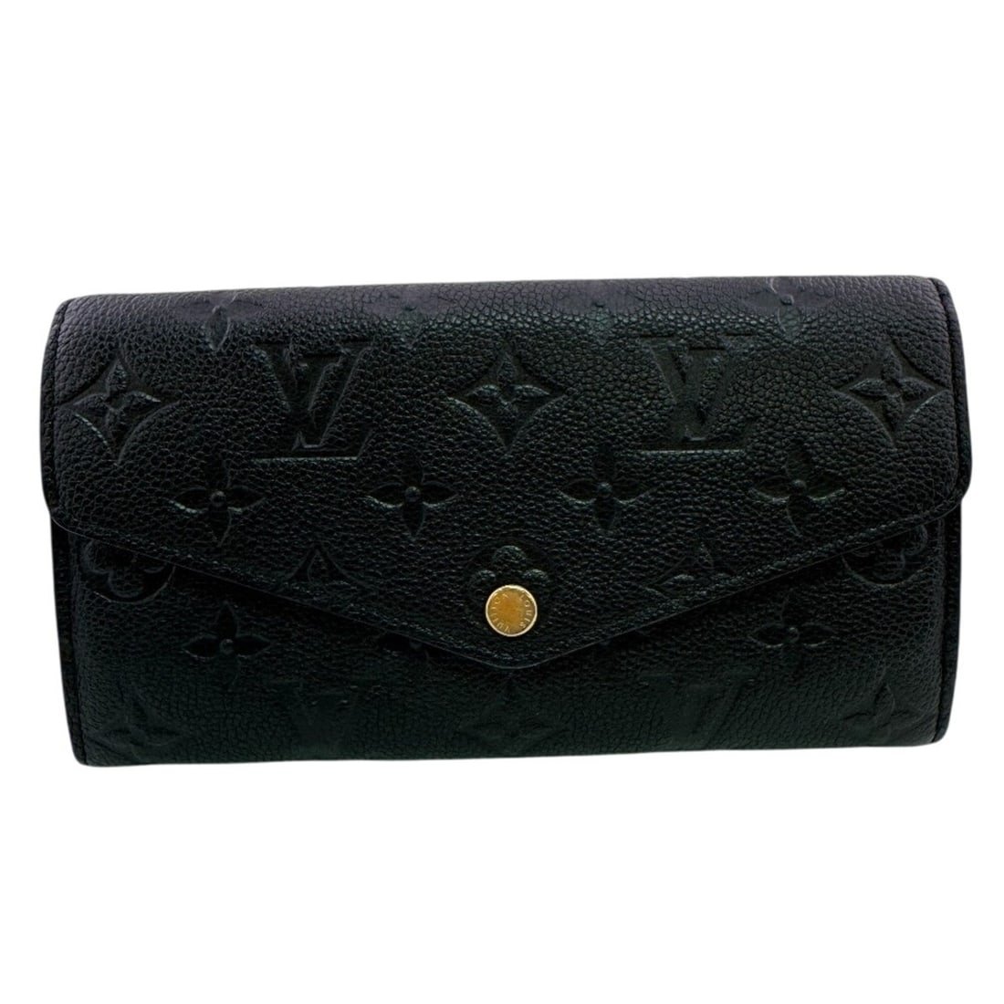 LOUIS VUITTON M82257 Portefeuille Sarah Flap Bi-fold Monogram Empreinte Long Wallet, Black (1 of 15)