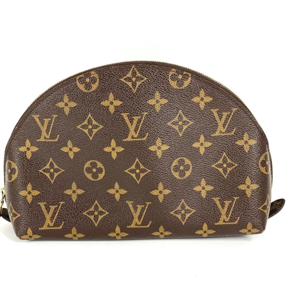 LOUIS VUITTON M47520 Monogram Trousse Demi Ronde Makeup Pouch Travel Multi-purpose Cosmetic Canvas (1 of 15)