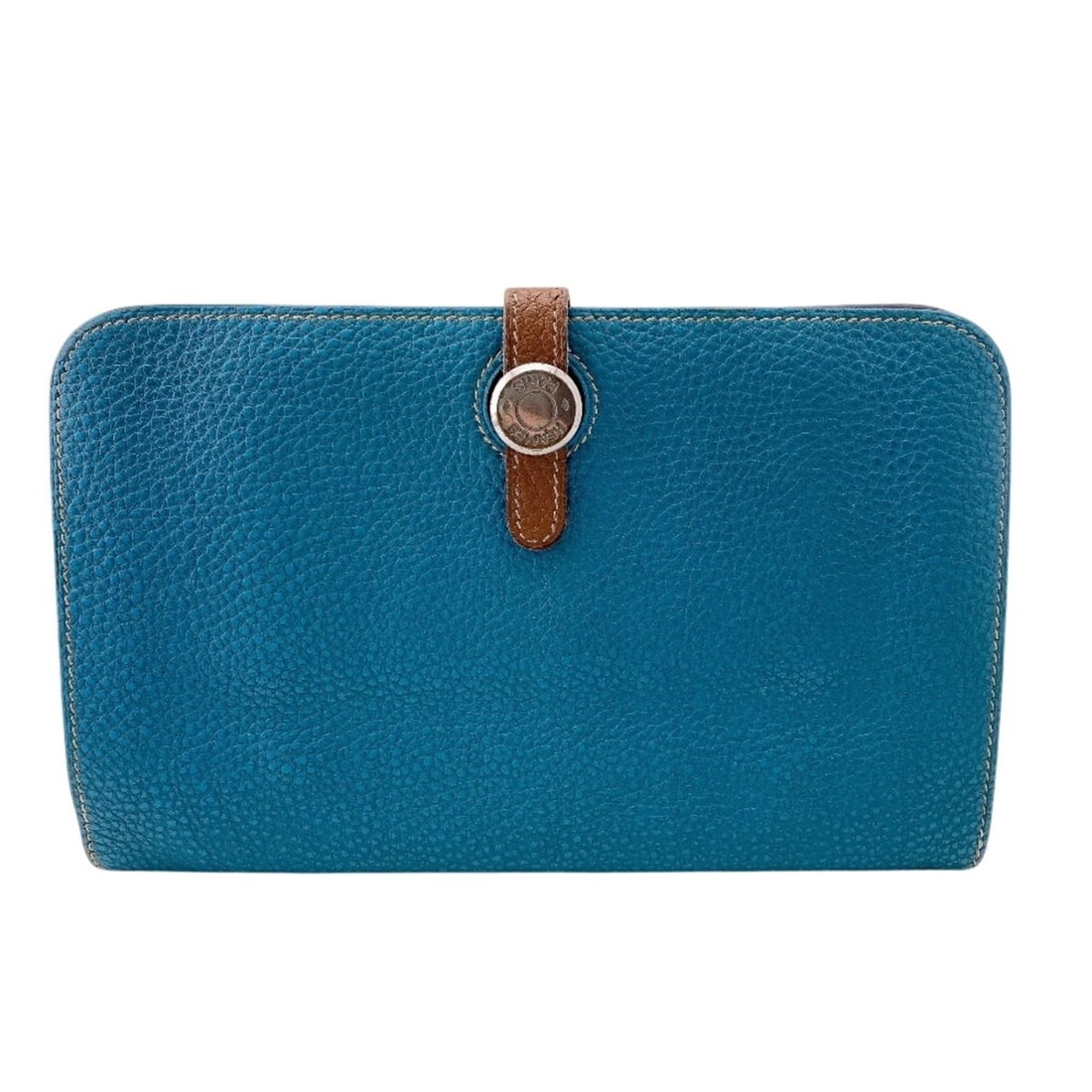 HERMES Dogon GM Verso Bicolor Sellier Button Bi-fold Brown Long Wallet Blue: --- Catalog ---Category: SizeSize (HxWxD): 12.5cm x 19.5cm / 4.92'' x 7.67''Category: DesignColor: Bicolor, Blue, BrownGender: WomenMaterial: Togo leather Category: GeneralBrand: Hermes--- Item List -
