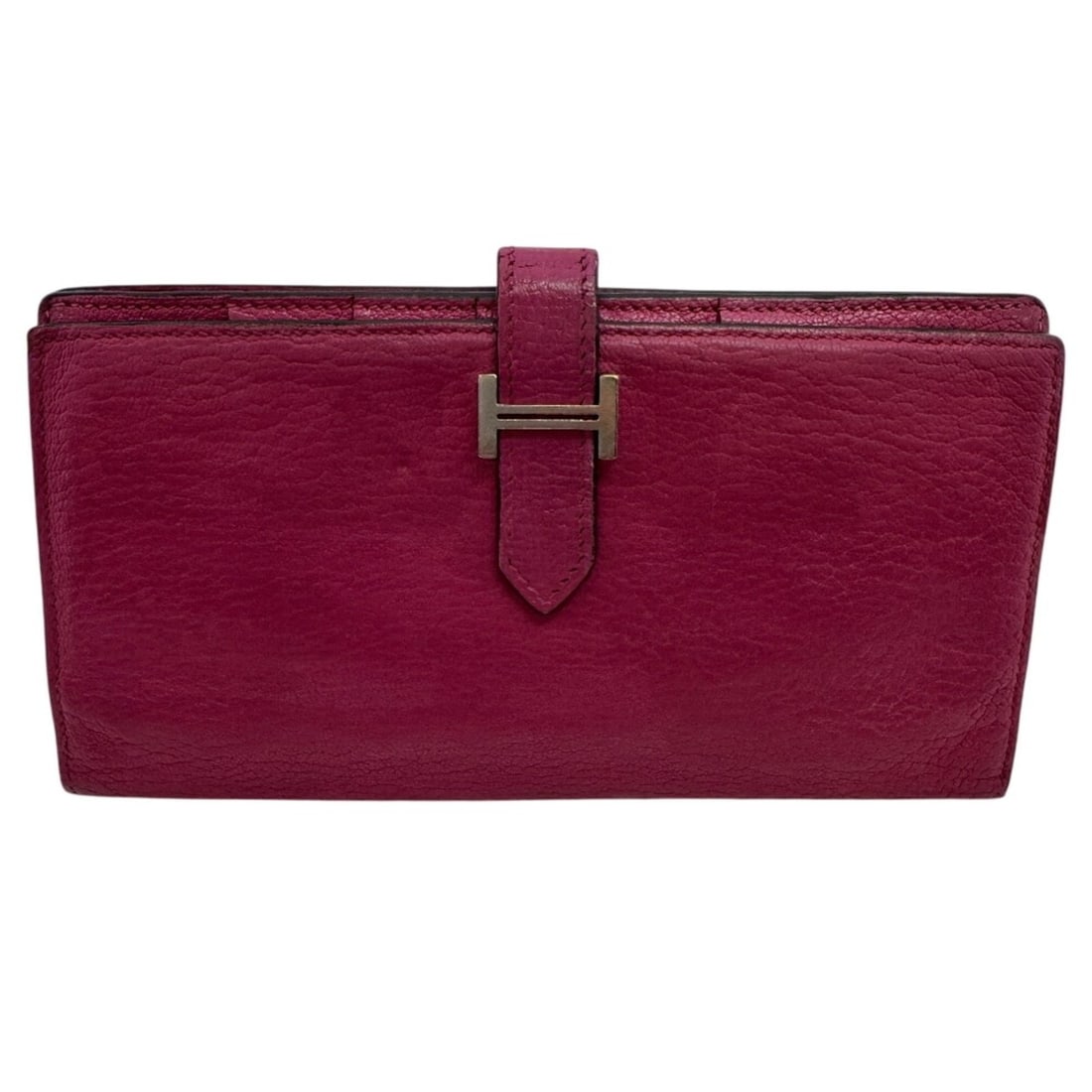 HERMES Bearn Soufflé Bi-fold Wallet with H-shaped Hardware, Pink (1 of 17)