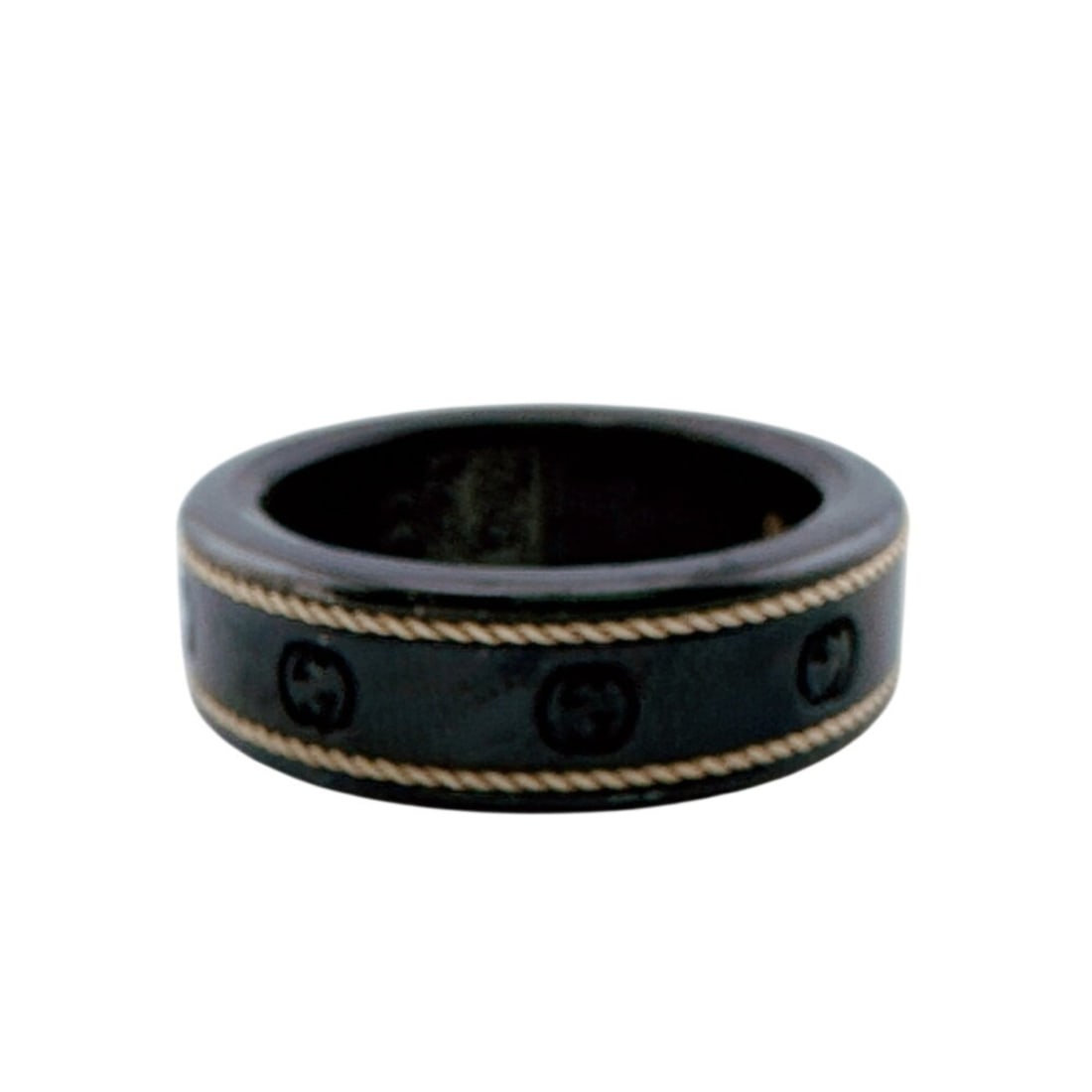 GUCCI Interlocking G Ring Oura - Jewelry, Fashion, Black (1 of 16)