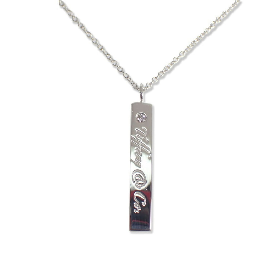 TIFFANY & Co. 925 Notes Diamond Bar Pendant: --- Catalog ---Category: SizePendant Size: 28.7mm x 4.3mm / 1.12'' x 0.16''Neck Circumference: 44.5 cm / 17.51''Category: DesignGender: Women,MenMaterial: Sterling silver 925Pendant Type: PendantNeckl