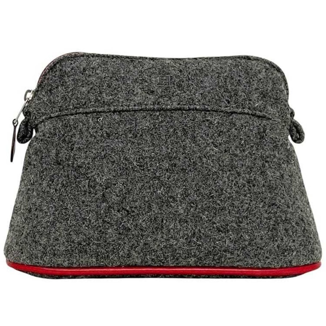 Hermes Bolide Pouch 20 Mini, Gray, Wool - 2