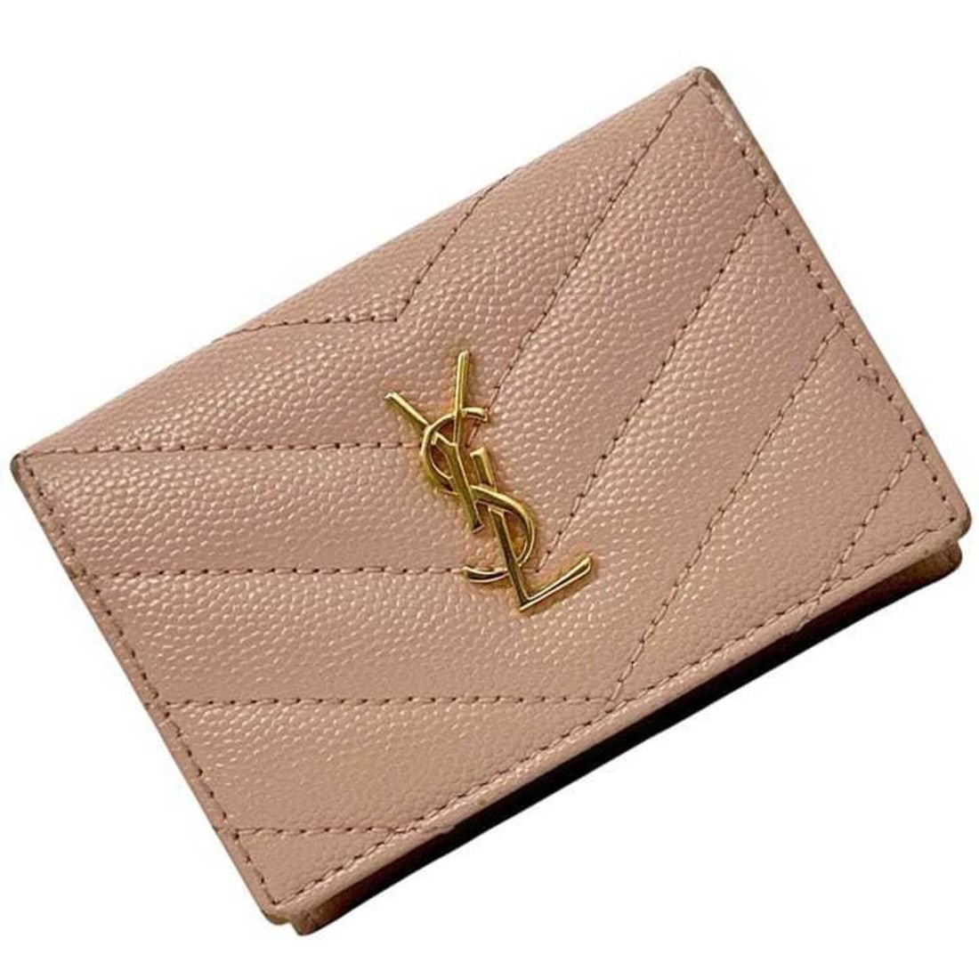 Saint Laurent Tri-fold Wallet Origami Tiny Pink Monogram TGN 668274 Leather 0523 SAINT LAURENT PARIS: --- Catalog ---Category: SizeSize (HxWxD): 7cm x 9.5cm x 3.5cm / 2.75'' x 3.74'' x 1.37''Category: DesignType: Wallet (tri-fold)Color: PinkGender: WomenMaterial: Leather Category: GeneralBrand: Saint