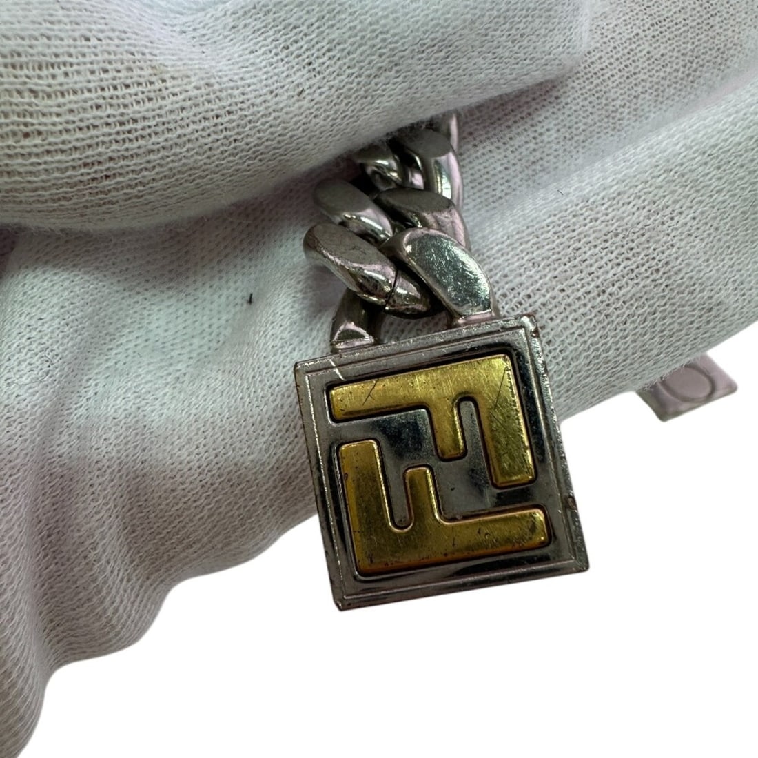 FENDI FF logo bracelet, silver - 7