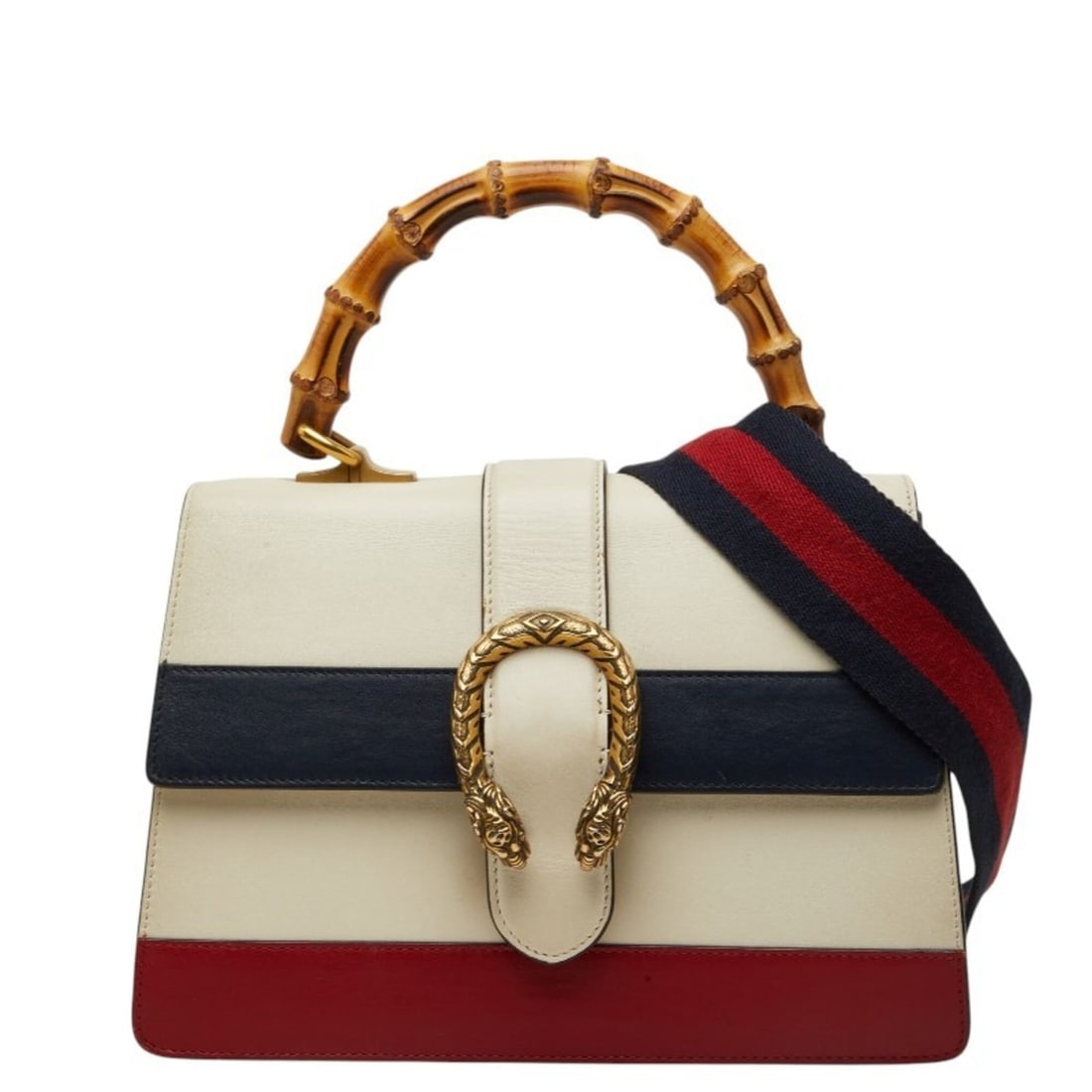 Gucci Dionysus Bamboo Handbag Shoulder Bag 2WAY 448075 White Navy Red Leather Women's GUCCI: --- Catalog ---Category: SizeSize (HxWxD): 18.5cm x 25.5cm x 5cm / 7.28'' x 10.03'' x 1.96''Category: DesignType: Handbag, Shoulder bagColor: Navy, Red color, WhiteGender: WomenMaterial: Leather Categ