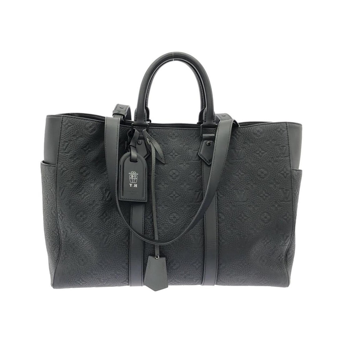 Louis Vuitton Taurillon Monogram Sac Plat 24H M21865 Handbag: --- Catalog ---Category: SizeSize (HxWxD): 32cm x 43cm x 18cm / 12.59'' x 16.92'' x 7.08''Category: DesignType: HandbagColor: BlackGender: Men,WomenMaterial: Leather Leather/Fur Type: Calf