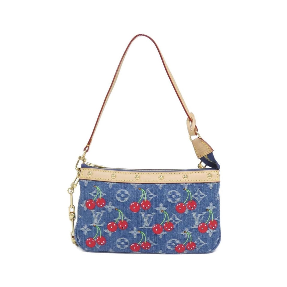 Louis Vuitton Monogram Cherry Denim (LV X™ Pochette Accessoires M13994 Accessory Pouch): --- Catalog ---Category: SizeSize (HxWxD): 13cm x 22cm x 4cm / 5.11'' x 8.66'' x 1.57''Category: DesignType: Pochette, PouchColor: BlueGender: Women,MenMaterial: Denim , Canvas Category: GeneralMPN: