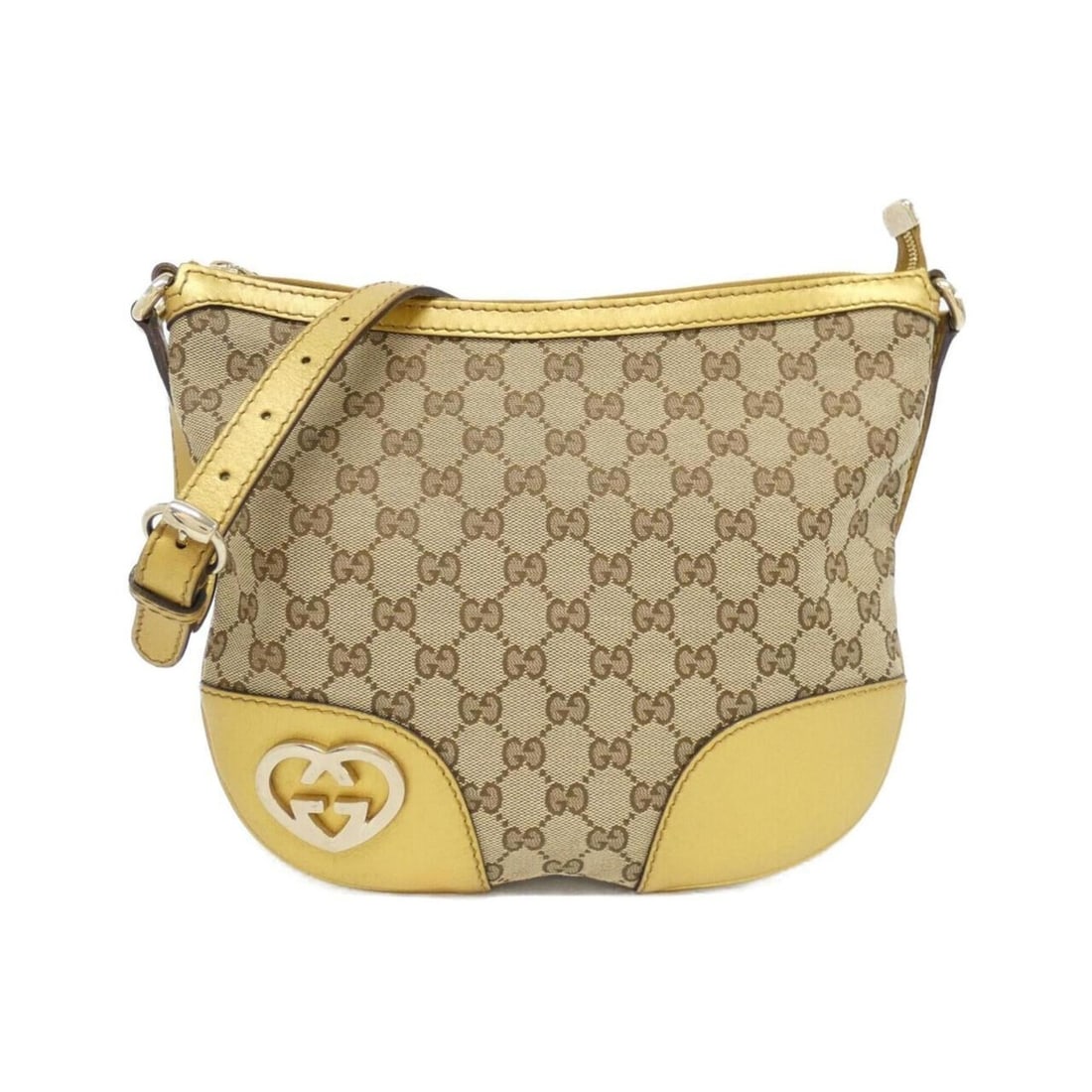 Gucci 257072 Shoulder Bag: --- Catalog ---Category: SizeSize (HxWxD): 22cm x 28cm x 1.5cm / 8.66'' x 11.02'' x 0.59''Category: DesignType: Shoulder bagColor: Beige, GoldGender: WomenMaterial: GG canvas , Leather Hardware