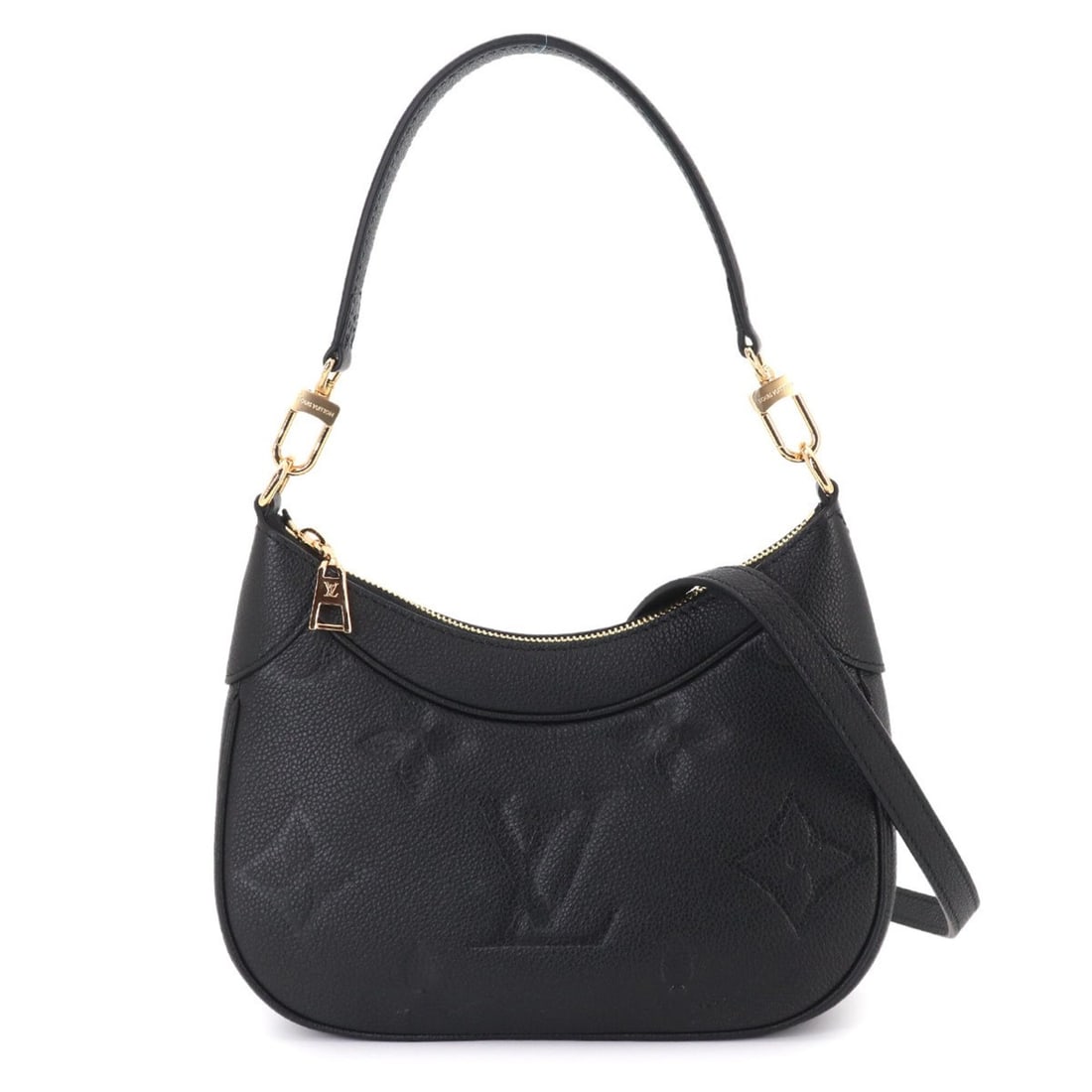 Louis Vuitton Bagatelle NM Monogram Empreinte 2-way Shoulder Handbag Leather Black M46002 RFID: --- Catalog ---Category: SizeSize (HxWxD): 17.5cm x 24cm x 7cm / 6.88'' x 9.44'' x 2.75''Category: DesignType: Handbag, Shoulder bagColor: BlackGender: WomenMaterial: Monogram Empreinte Category: