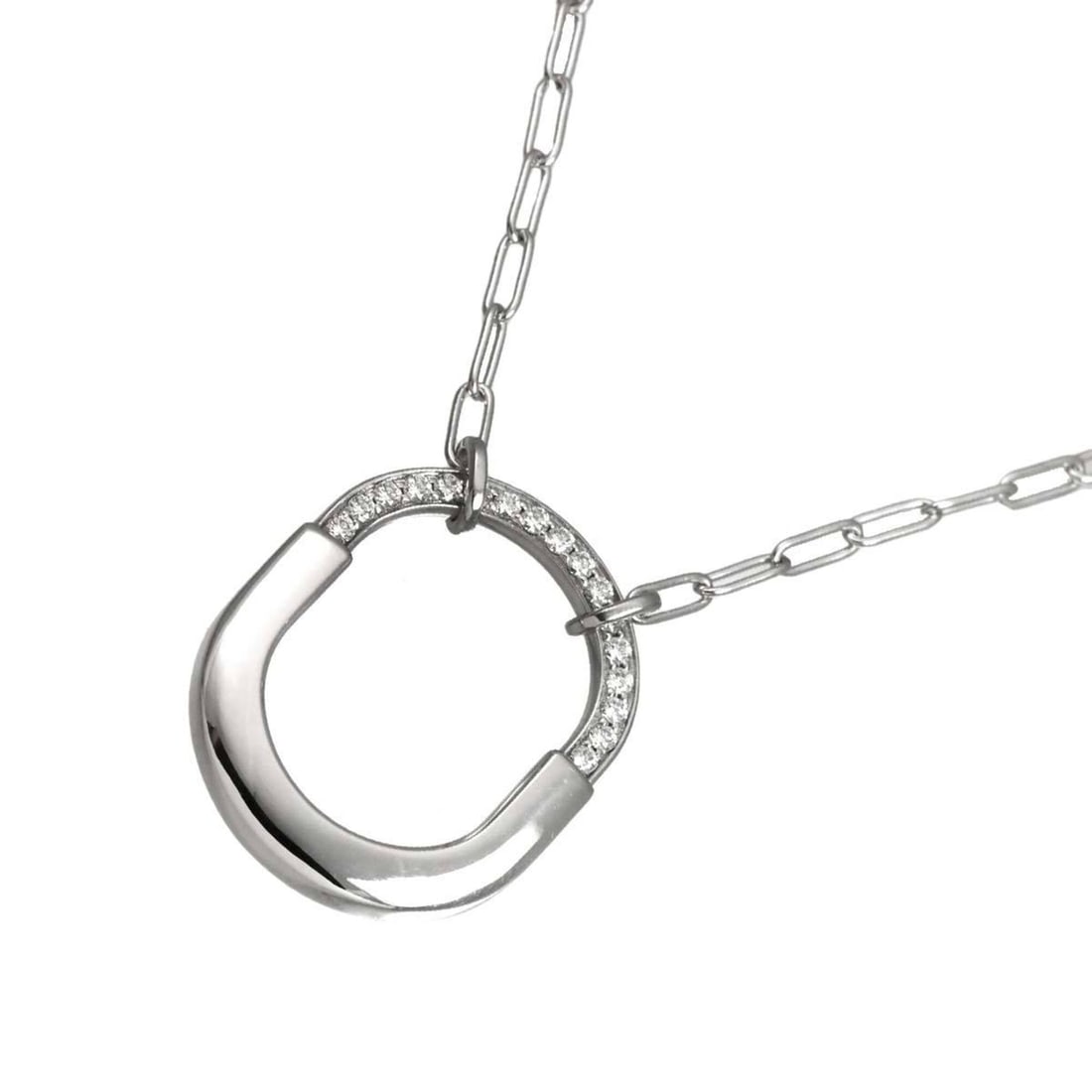 Tiffany & Co. Lock Medium Diamond 0.33ct Necklace 45.7cm 18K WG White Gold 750: --- Catalog ---Category: SizePendant Size: 29.3mm x 23.5mm / 1.15'' x 0.92''Neck Circumference: 45.7 cm / 17.99''Category: DesignMetal: GoldGender: WomenMaterial: White gold (18K)Necklace Type: Neckla