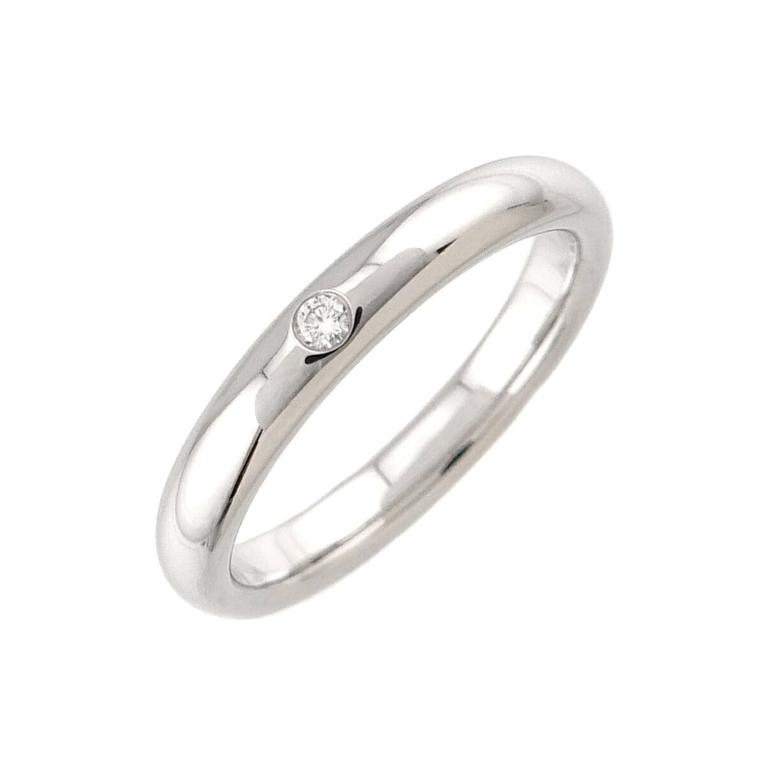 Tiffany & Co. Stacking Band Ring with 1 Diamond, Platinum. (1 of 14)