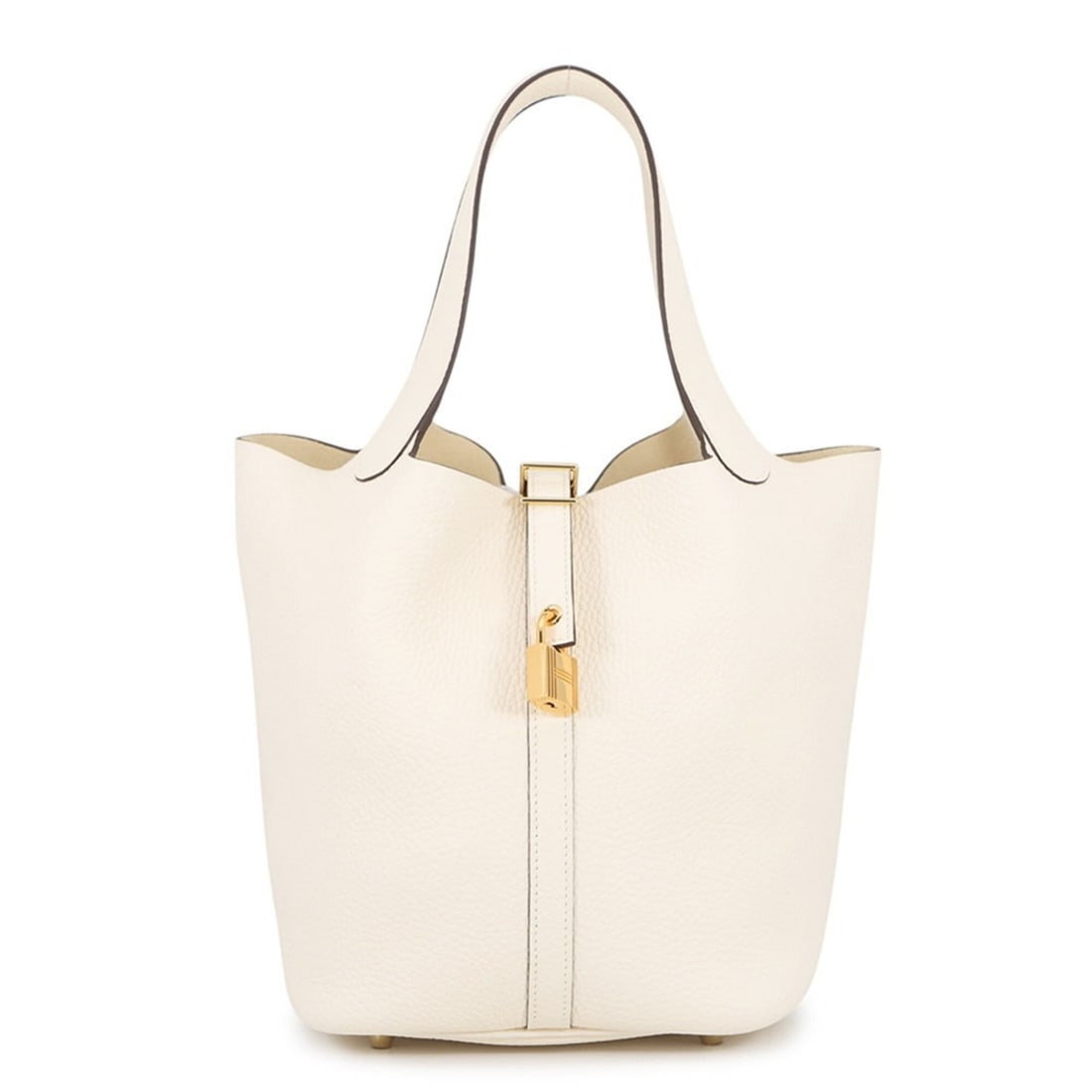 Hermes Picotin Lock MM handbag, Nata Taurillon Clemence leather, Z stamp. Lock, Picotin, women's,: --- Catalog ---Category: SizeSize (HxWxD): 22cm x 22cm x 17cm / 8.66'' x 8.66'' x 6.69''Category: DesignType: HandbagColor: IvoryGender: WomenMaterial: Taurillon clemence leather Category: GeneralBran