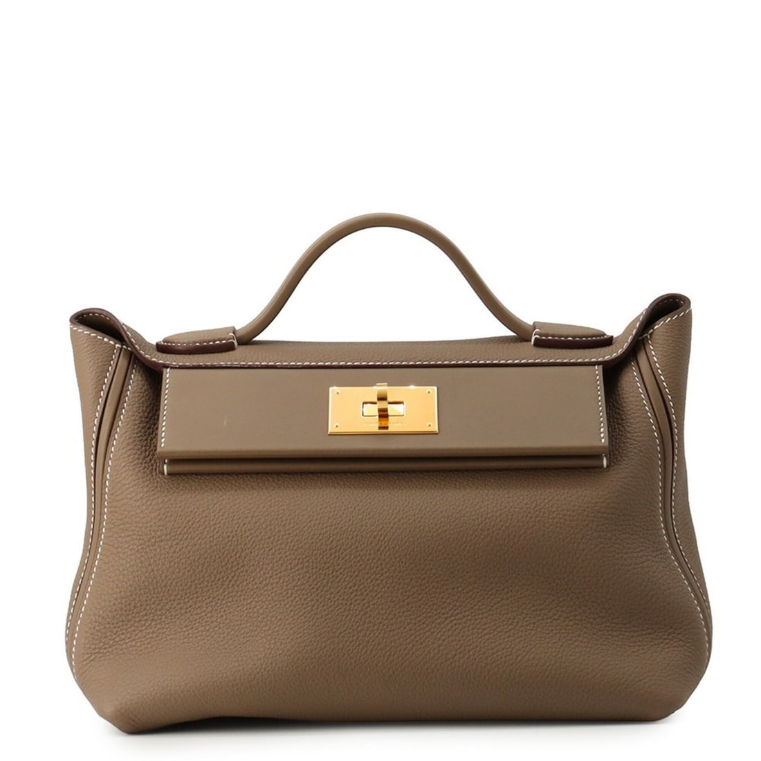 Hermes 24 29 Sac Etoupe Togo Swift Z stamp 2-way shoulder bag handbag HERMES (1 of 17)
