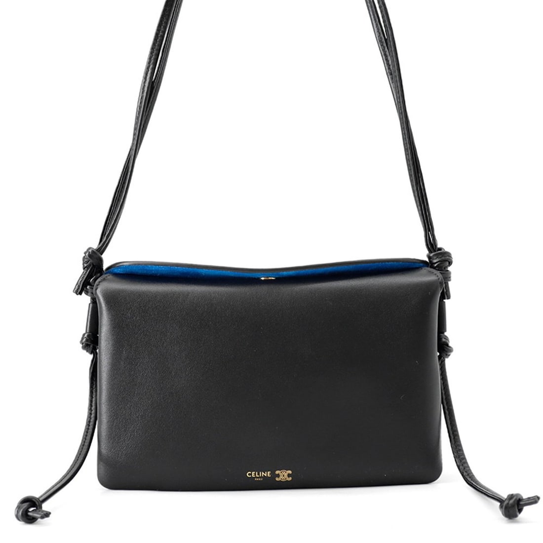 Celine Trio Flap Shoulder Bag Leather 10P862O86 CELINE Handbag Black (1 of 13)