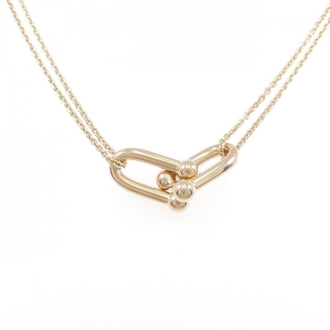 Tiffany Double Link Large Necklace: --- Catalog ---Category: SizePendant Size: 11.5mm x 11.5mm / 0.45'' x 0.45''Neck Circumference: 41 cm / 16.14''Category: DesignColor: Pink goldGender: WomenMaterial: Pink gold (18K)Necklace Type: