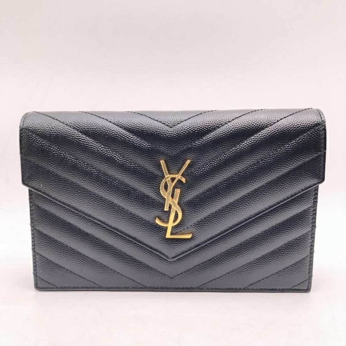 Yves Saint Laurent SAINT LAURENT PARIS Cassandra Envelope Chain Wallet, Black, 742920 (Saint (1 of 10)