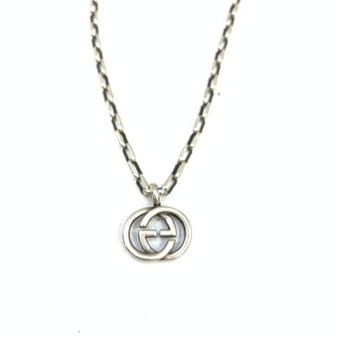 GUCCI Interlocking Chain Necklace GG Silver Gucci (1 of 10)