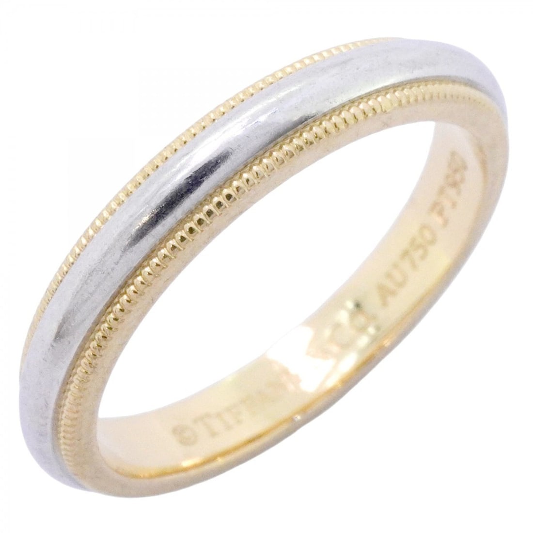 Tiffany & Co. Milgrain Ring, 18K Yellow Gold (KYG), Platinum (Pt950), Size 16, Men's: --- Catalog ---Category: SizeJP Size: 16US Size: 8Category: DesignType: Band ringGender: MenMaterial: Platinum 950, Yellow gold (18K)Category: GeneralBrand: Tiffany--- Item List ---Section: ConditionR
