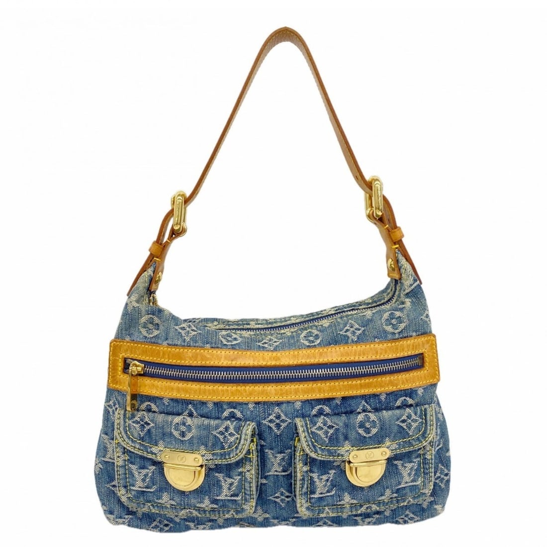 Louis Vuitton Monogram Denim Baggy PM Shoulder Bag M95049 Blue Women's P2933271 (1 of 11)