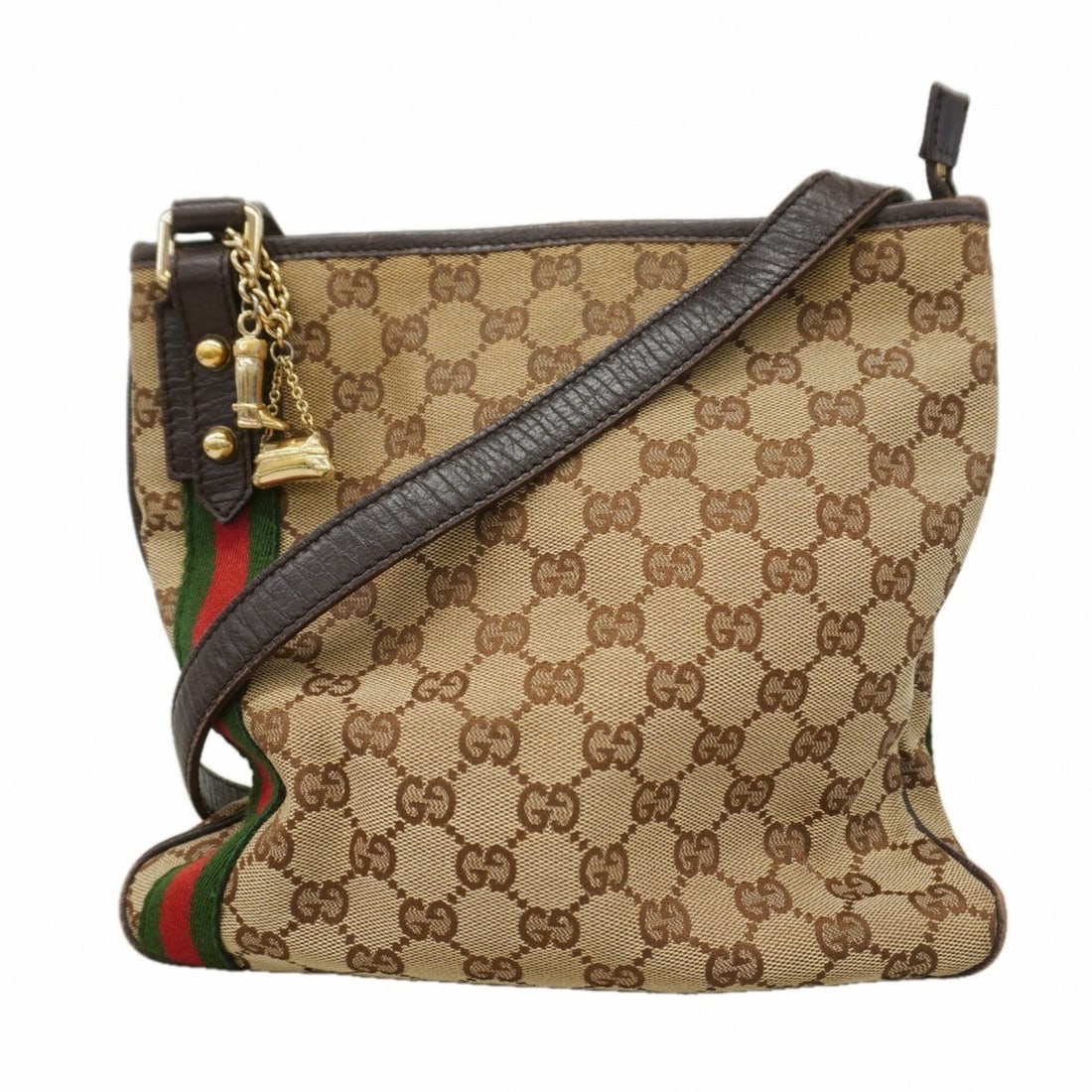 Gucci GG Canvas Sherry Line Shoulder Bag 144388 Beige Women's (1 of 15)