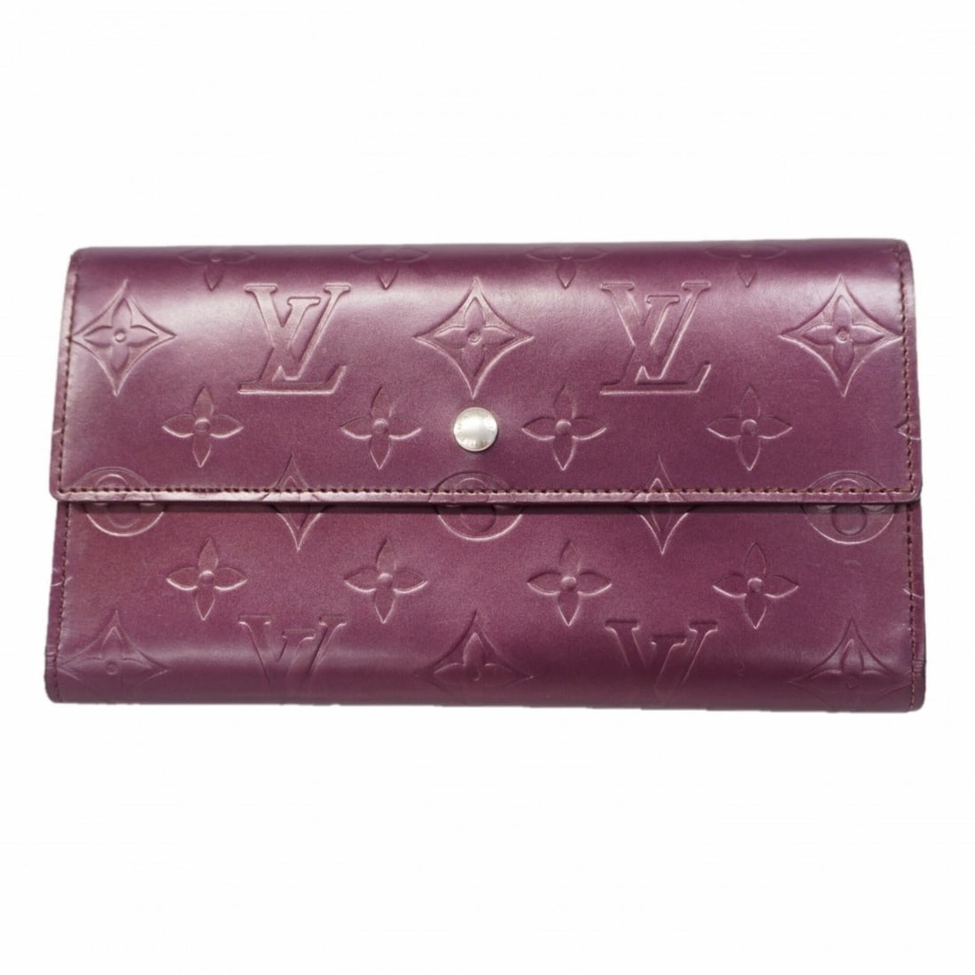 Louis Vuitton Tri-fold Long Wallet Monogram Mat Portefeuille International M65106 Violet Women's: --- Catalog ---Category: SizeSize (HxWxD): 11.5cm x 19cm x 2.5cm / 4.52'' x 7.48'' x 0.98''Category: DesignType: Long wallet (tri-fold)Color: VioletGender: WomenCategory: GeneralMPN: M65106Brand: Loui