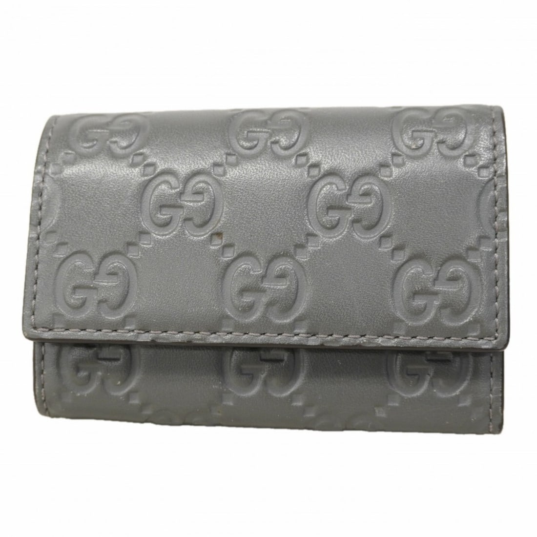 Gucci accessories/key case, Guccissima 138093, leather, gray, men's. (1 of 16)