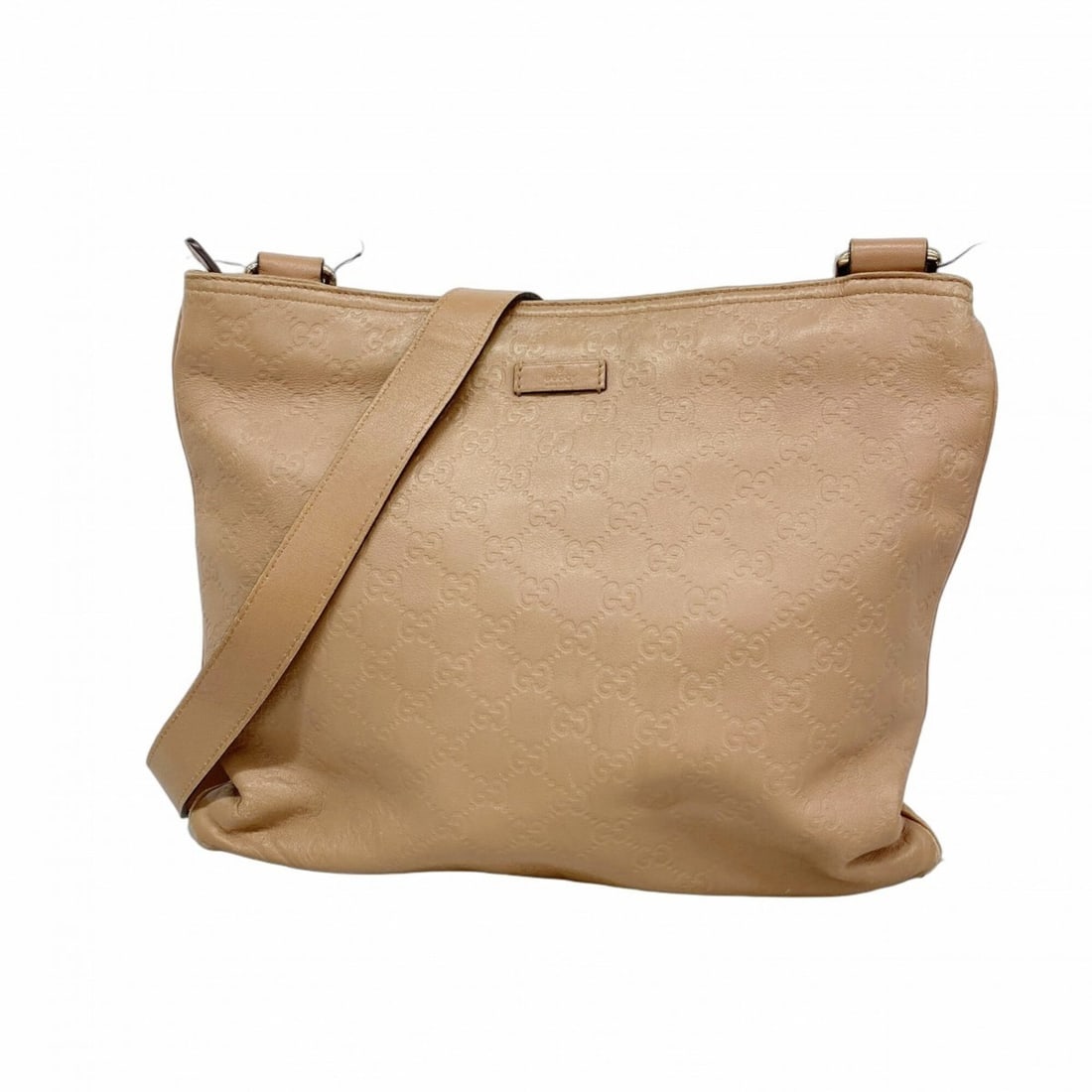Gucci Shoulder Bag, Guccissima, 201446, Leather, Light Brown/Champagne, Women's: --- Catalog ---Category: SizeSize (HxWxD): 29cm x 35cm x 4cm / 11.41'' x 13.77'' x 1.57''Category: DesignType: Shoulder bagColor: Light brownGender: WomenMaterial: Leather Hardware Color: Champagne go