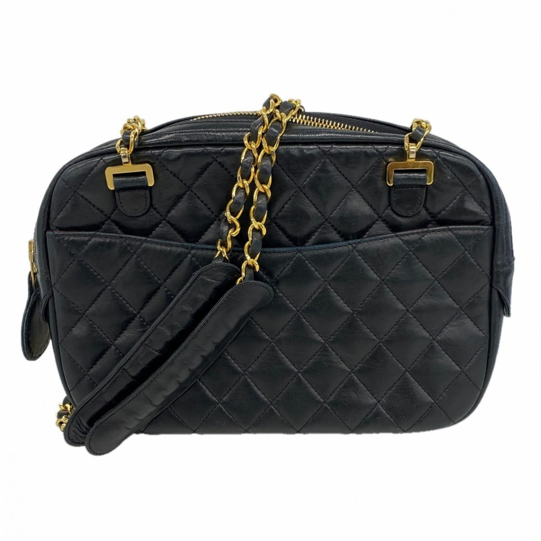 Chanel Matelassé Chain Shoulder Bag, Lambskin, Black, Women's (1 of 17)