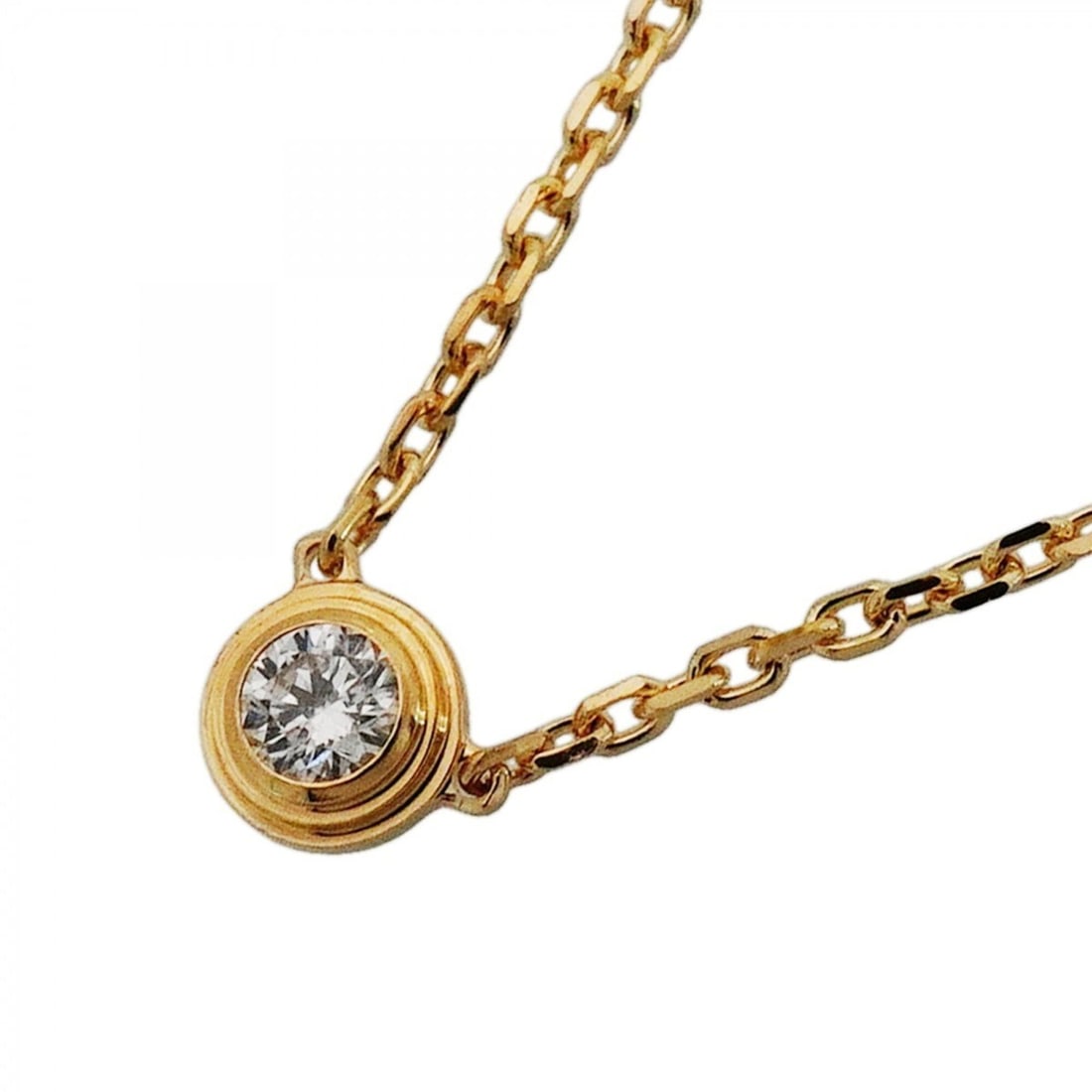 Cartier Damour XS Necklace, 1PD, 18K Yellow Gold, Diamond, Women's: --- Catalog ---Category: SizePendant Size: 3.8mm x 4.7mm / 0.14'' x 0.18''Neck Circumference: 38 cm - 41 cm / 14.96'' - 16.14''Category: DesignStone: DiamondGender: WomenMaterial: Yellow gold (18K)Nec