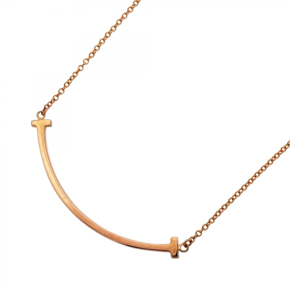 Tiffany & Co. T Smile Small Necklace, 18K Pink Gold, Women's (1 of 11)